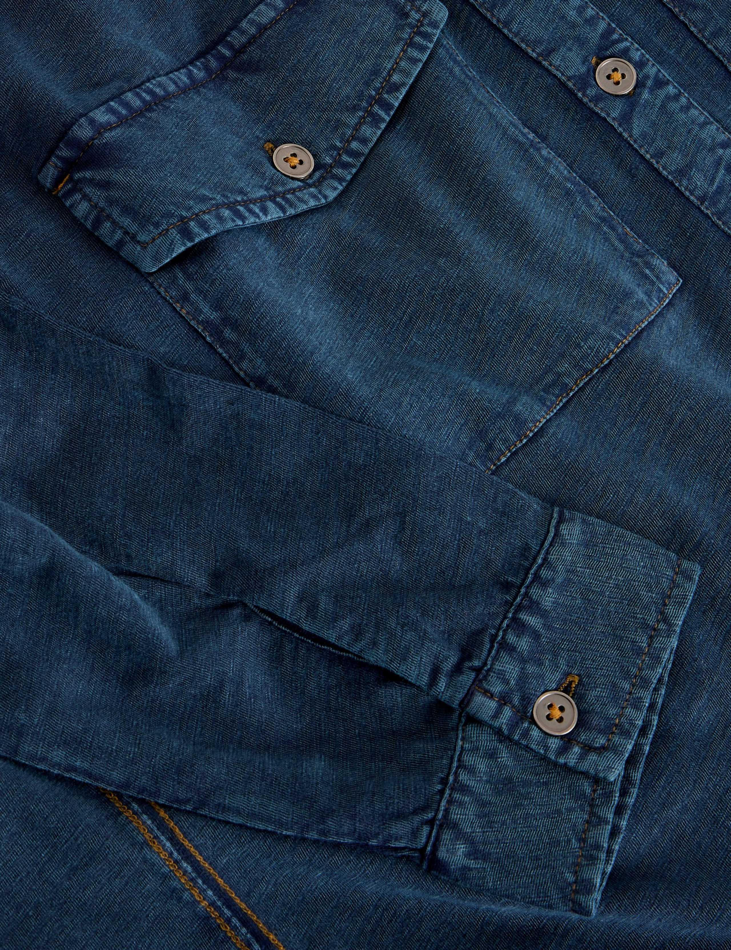 Pure Cotton Denim Collared Utility Shirt 6 of 6