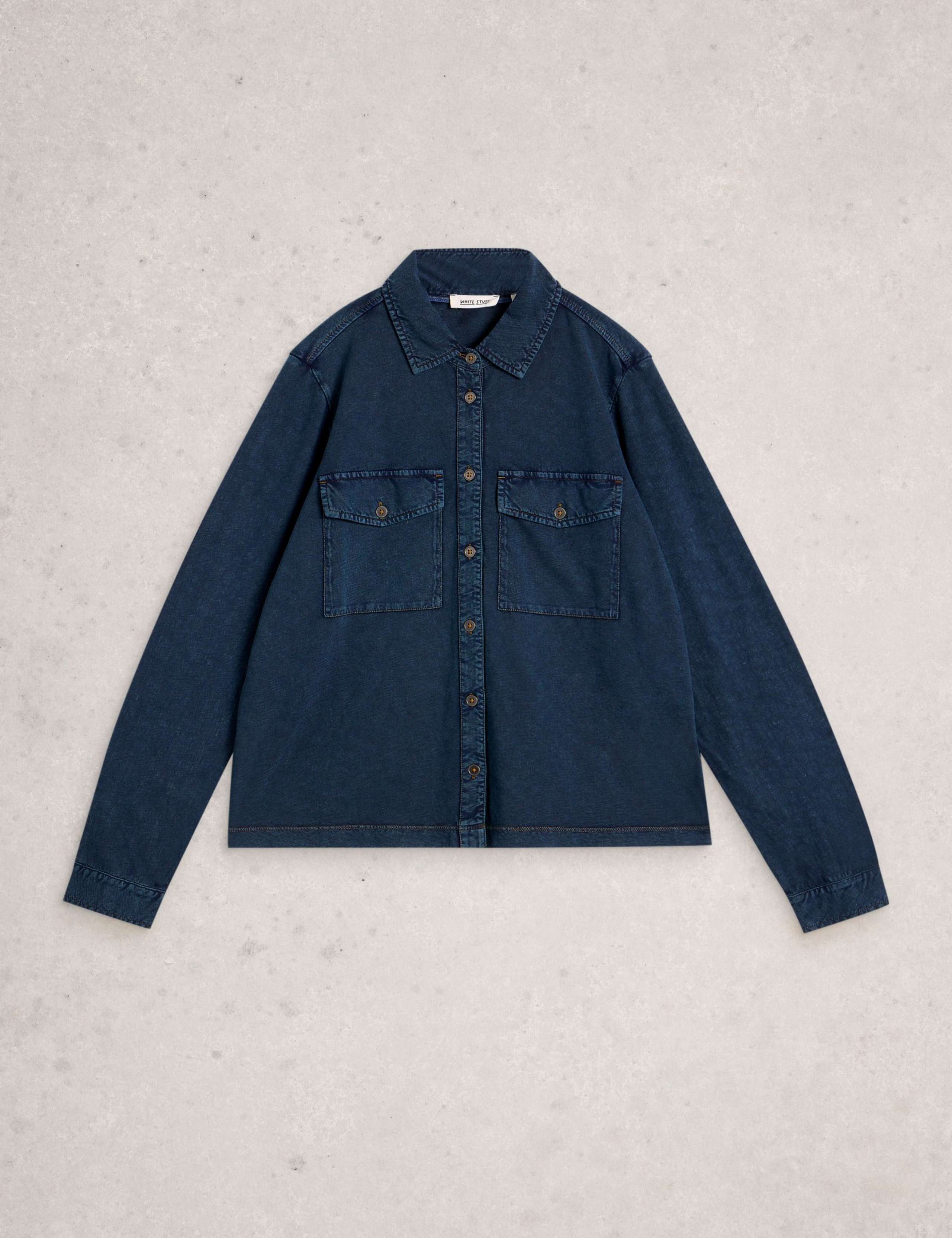 Pure Cotton Denim Collared Utility Shirt 2 of 6