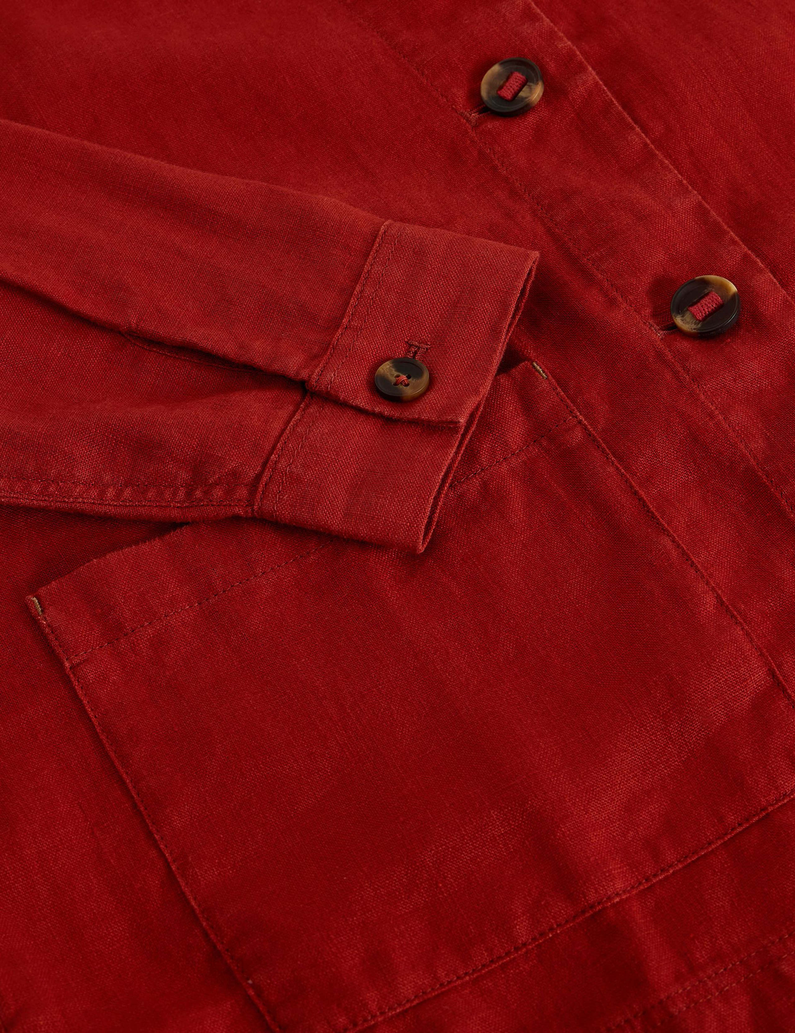 Pure Linen Collared Utility Jacket 4 of 6