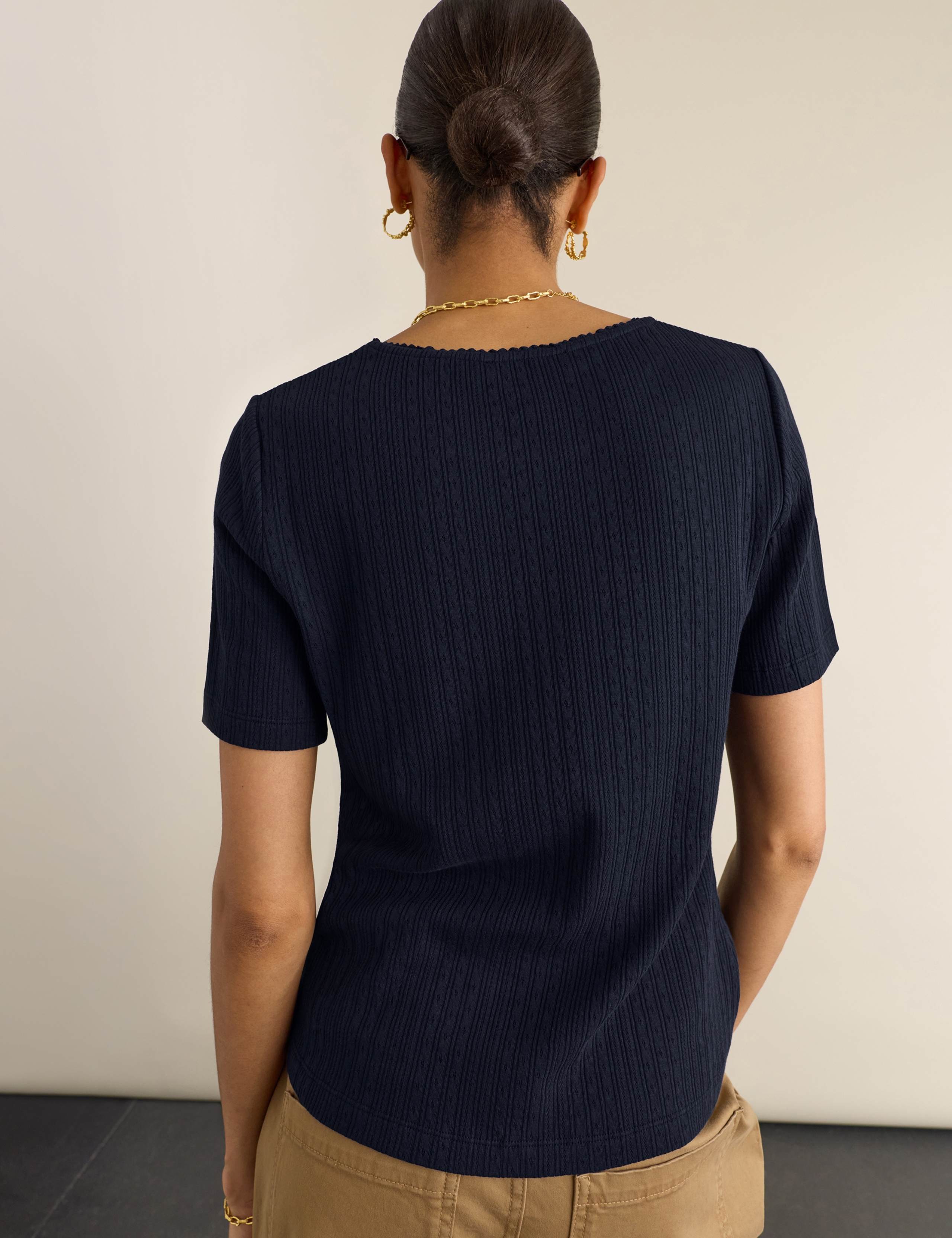 Jersey Pointelle Ribbed T-Shirt 3 of 5