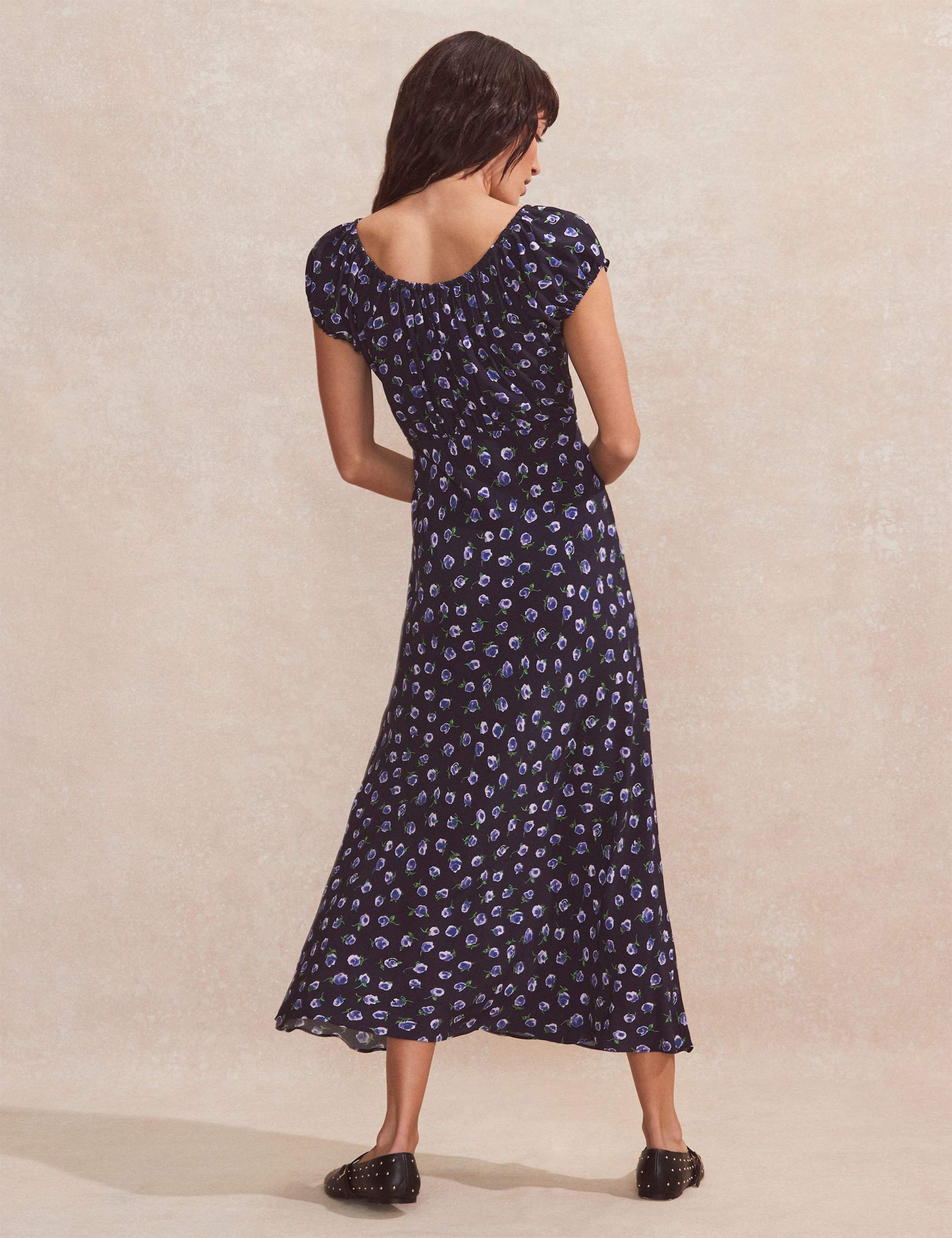 Floral Tie Detail Midaxi Tea Dress 2 of 4