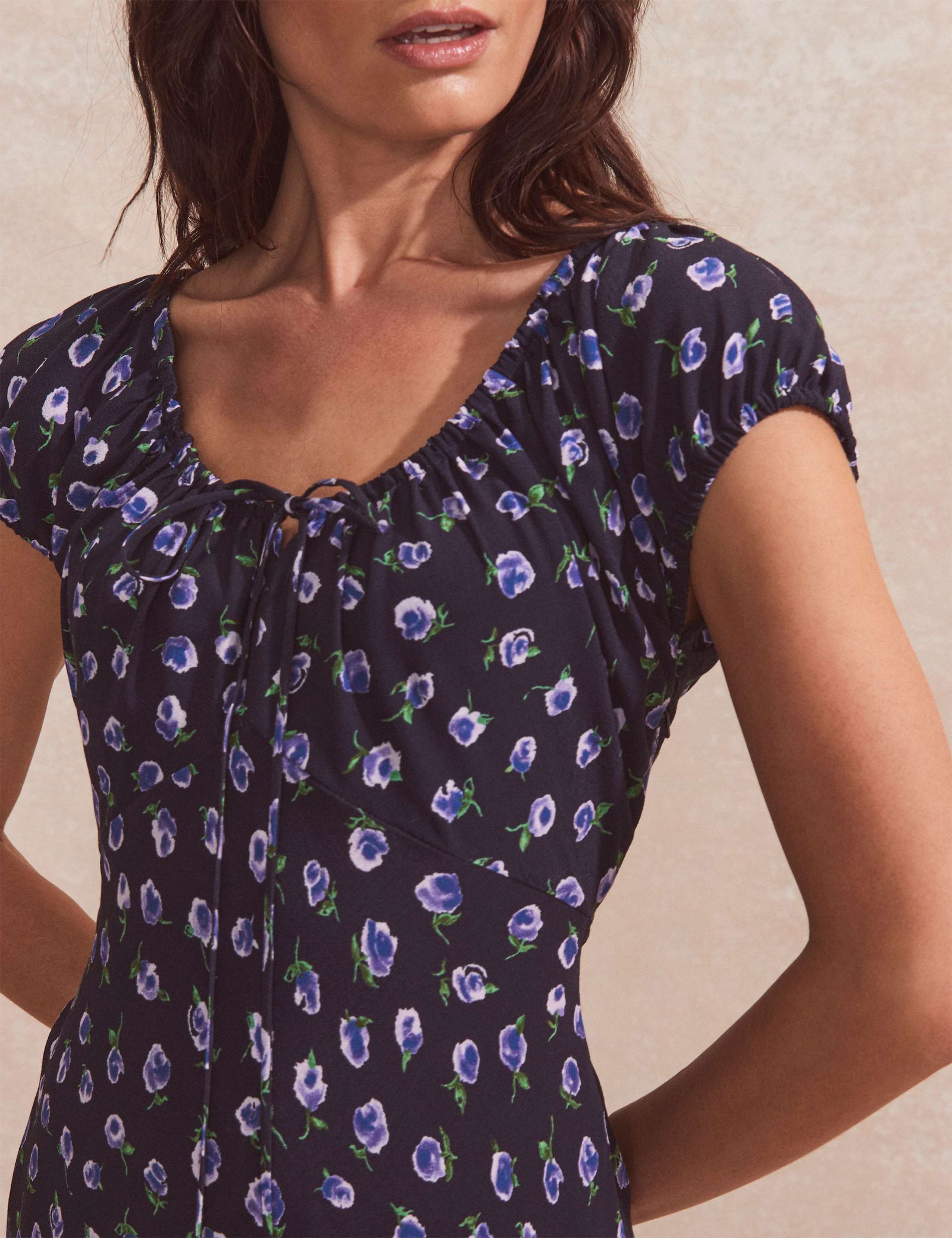 Floral Tie Detail Midaxi Tea Dress 3 of 4