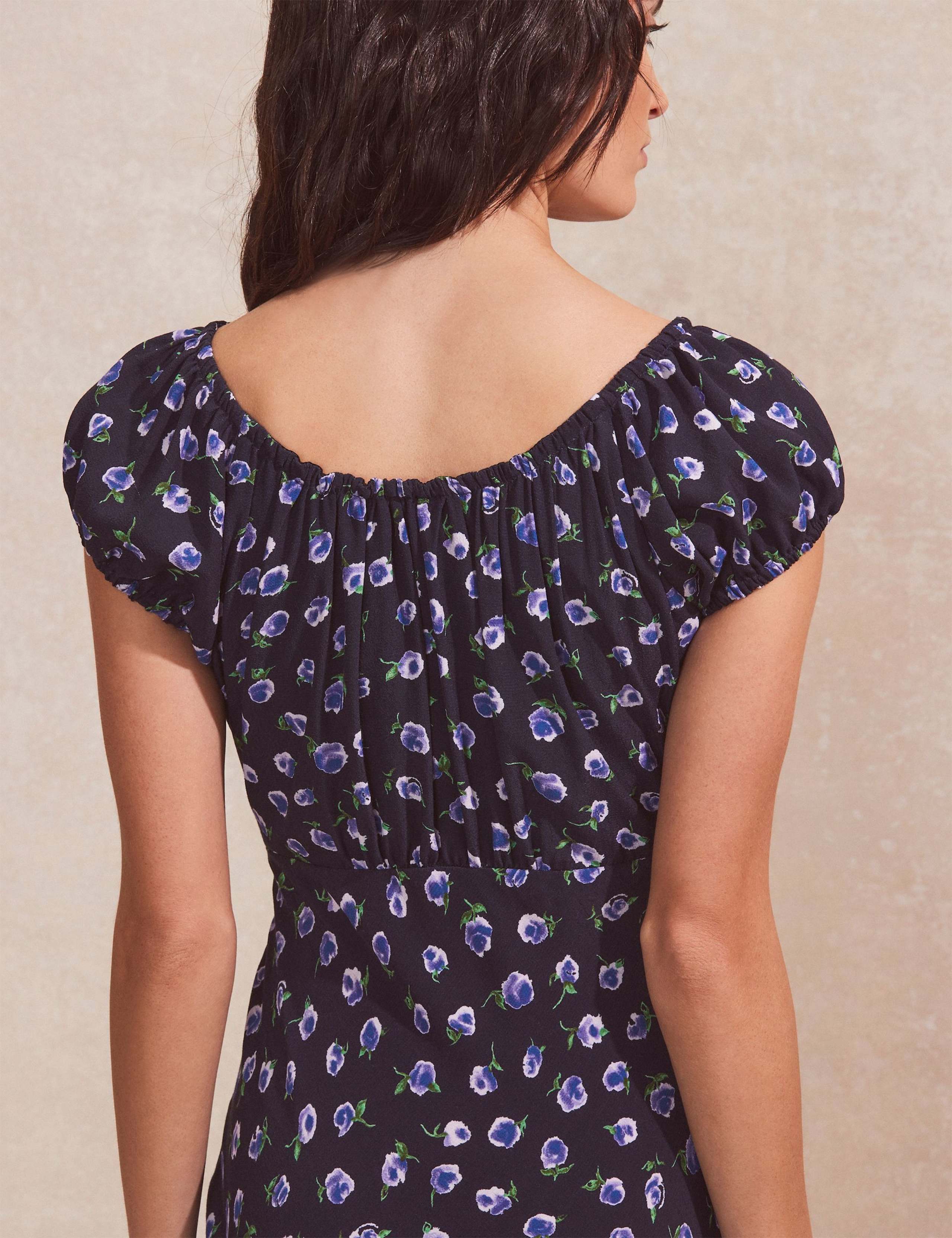 Floral Tie Detail Midaxi Tea Dress 4 of 4