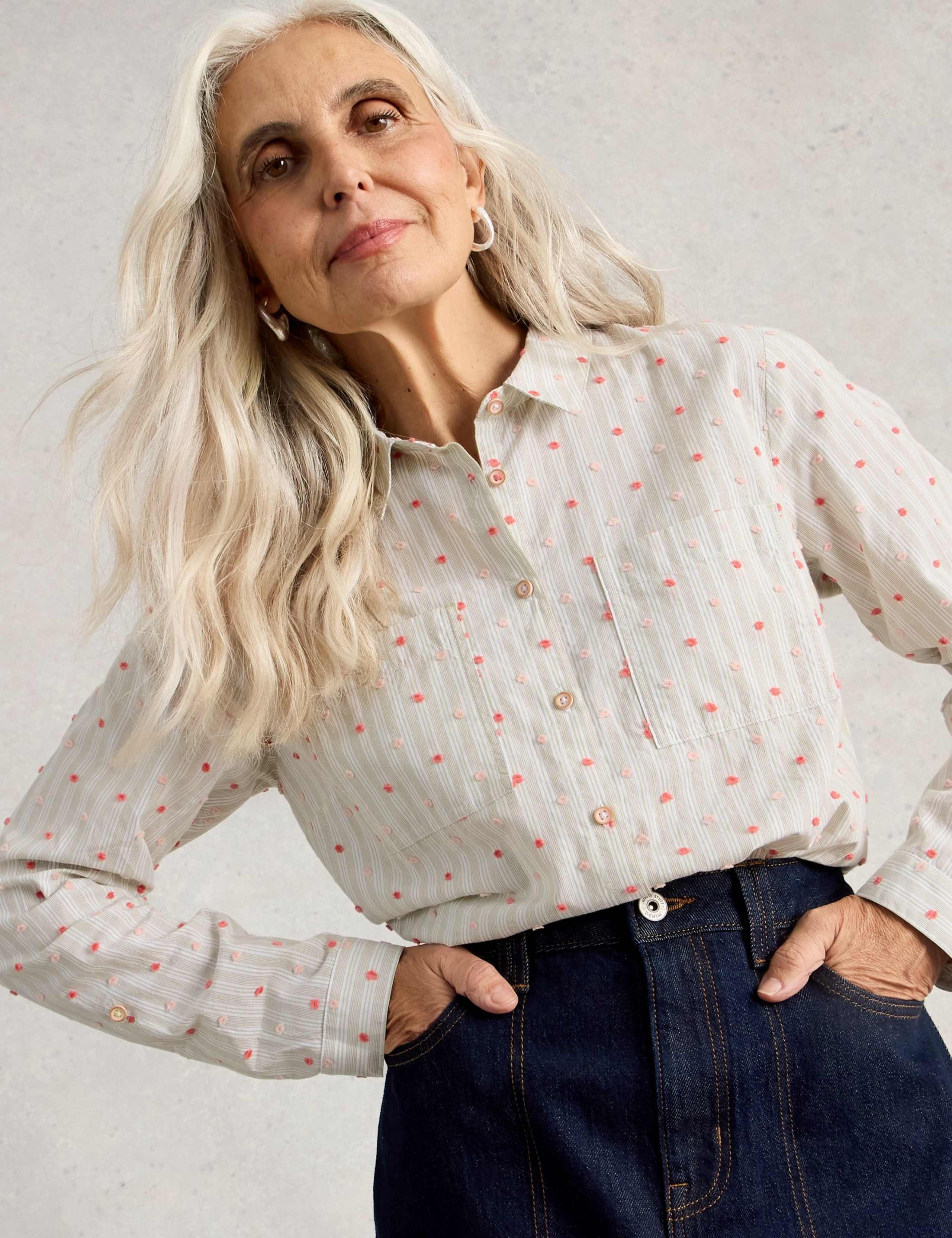 Pure Cotton Floral Collared Shirt 3 of 6