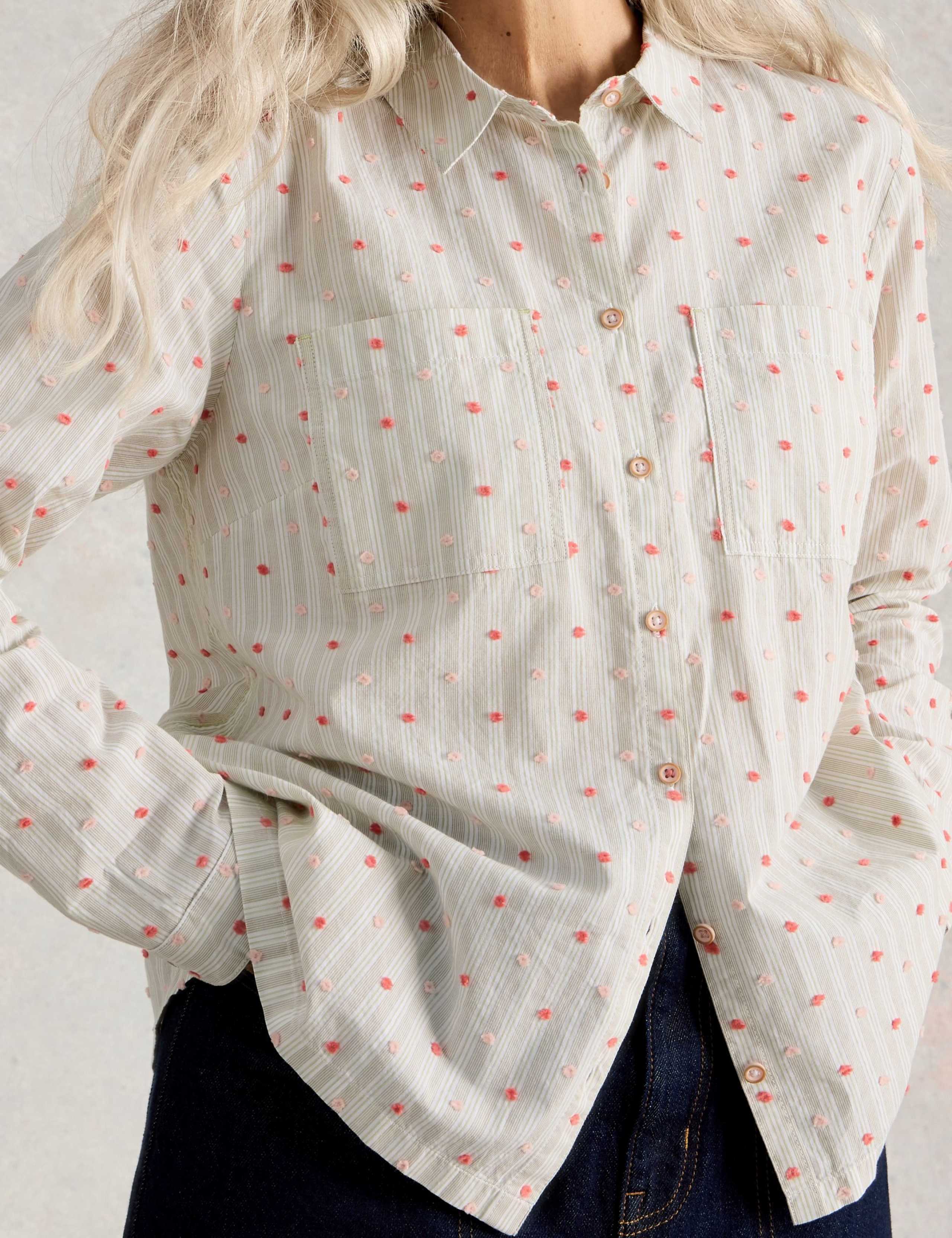 Pure Cotton Floral Collared Shirt 5 of 6