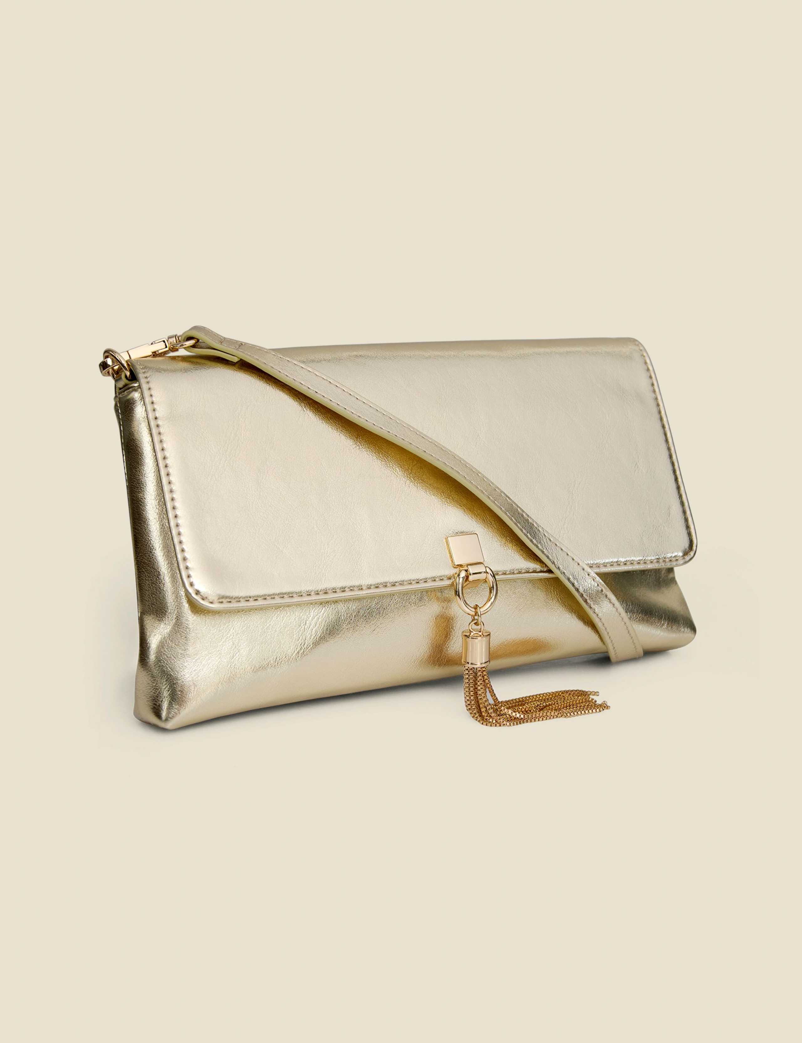 Metallic Tassel Detail Clutch Bag 2 of 3