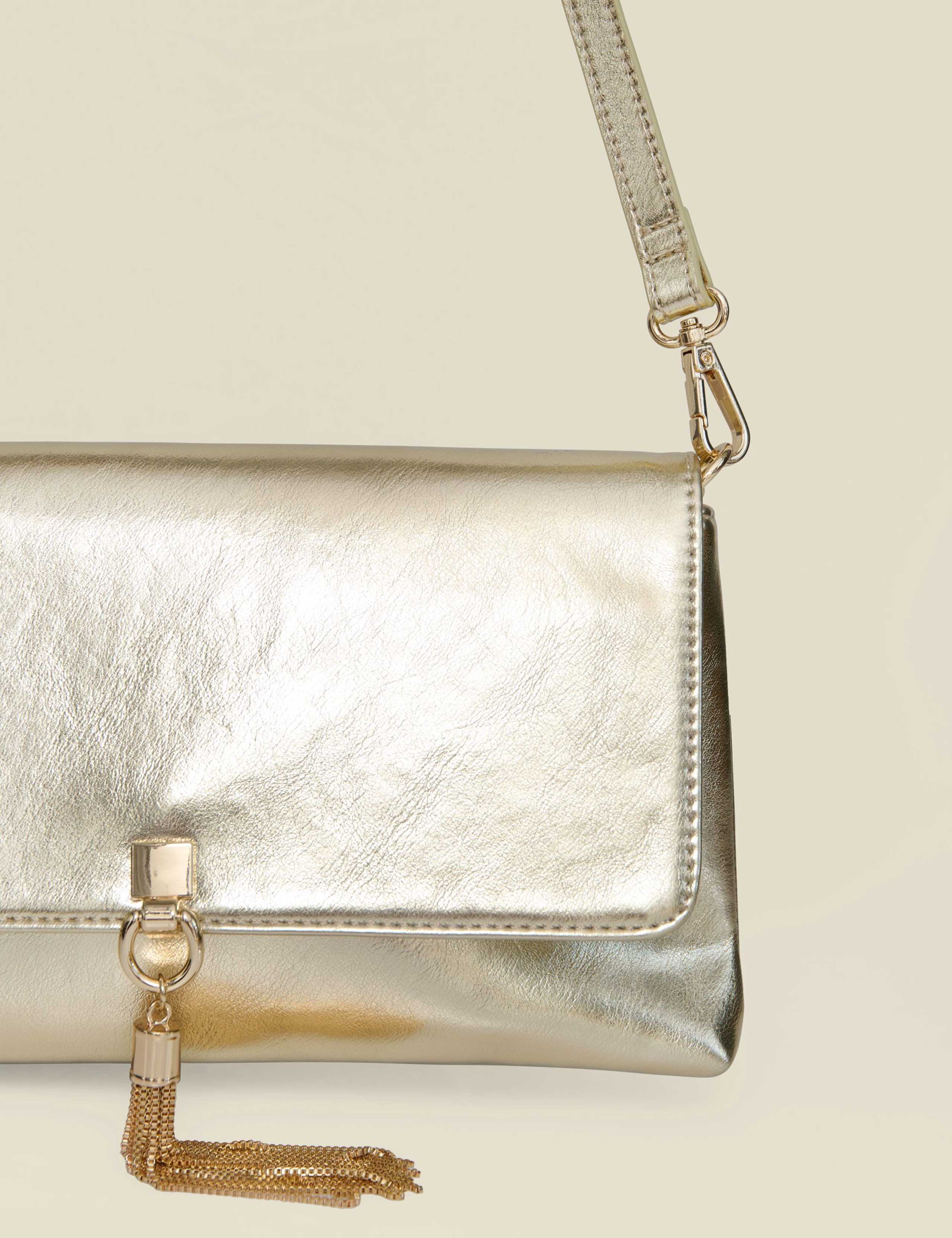 Metallic Tassel Detail Clutch Bag 3 of 3