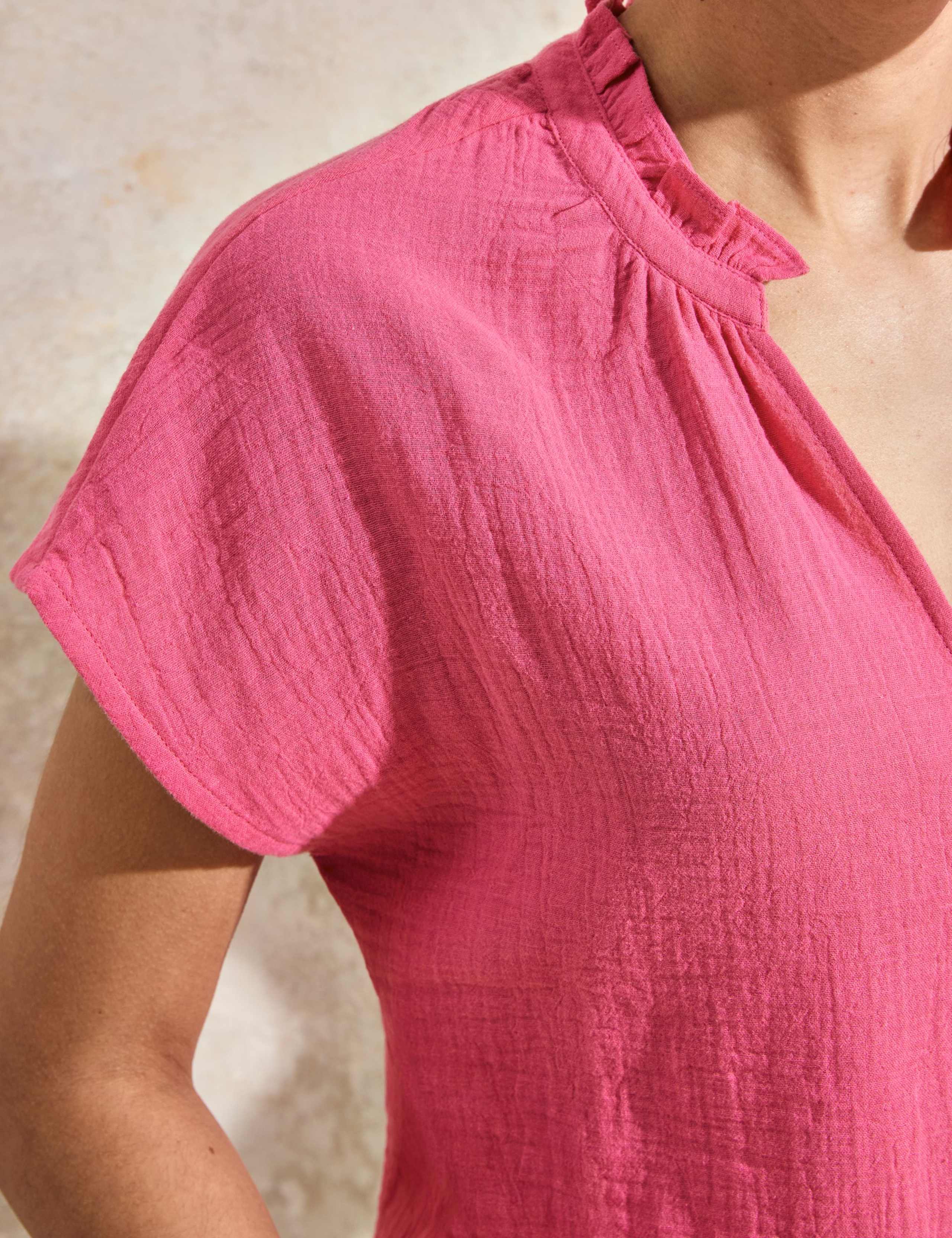 Pure Cotton Frill Neck Top 7 of 7