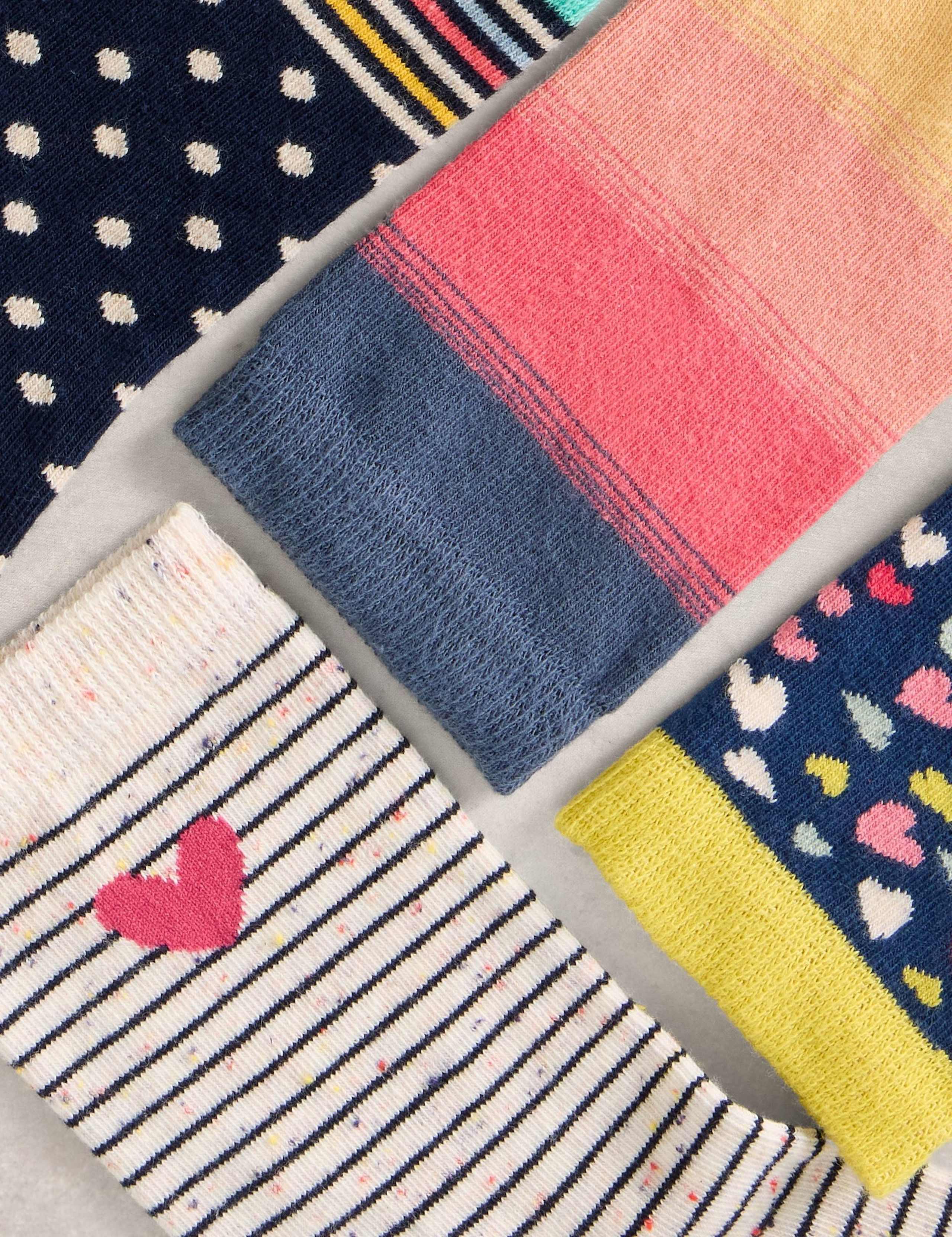 4pk Cotton Rich Hearts Ankle High Socks 3 of 4