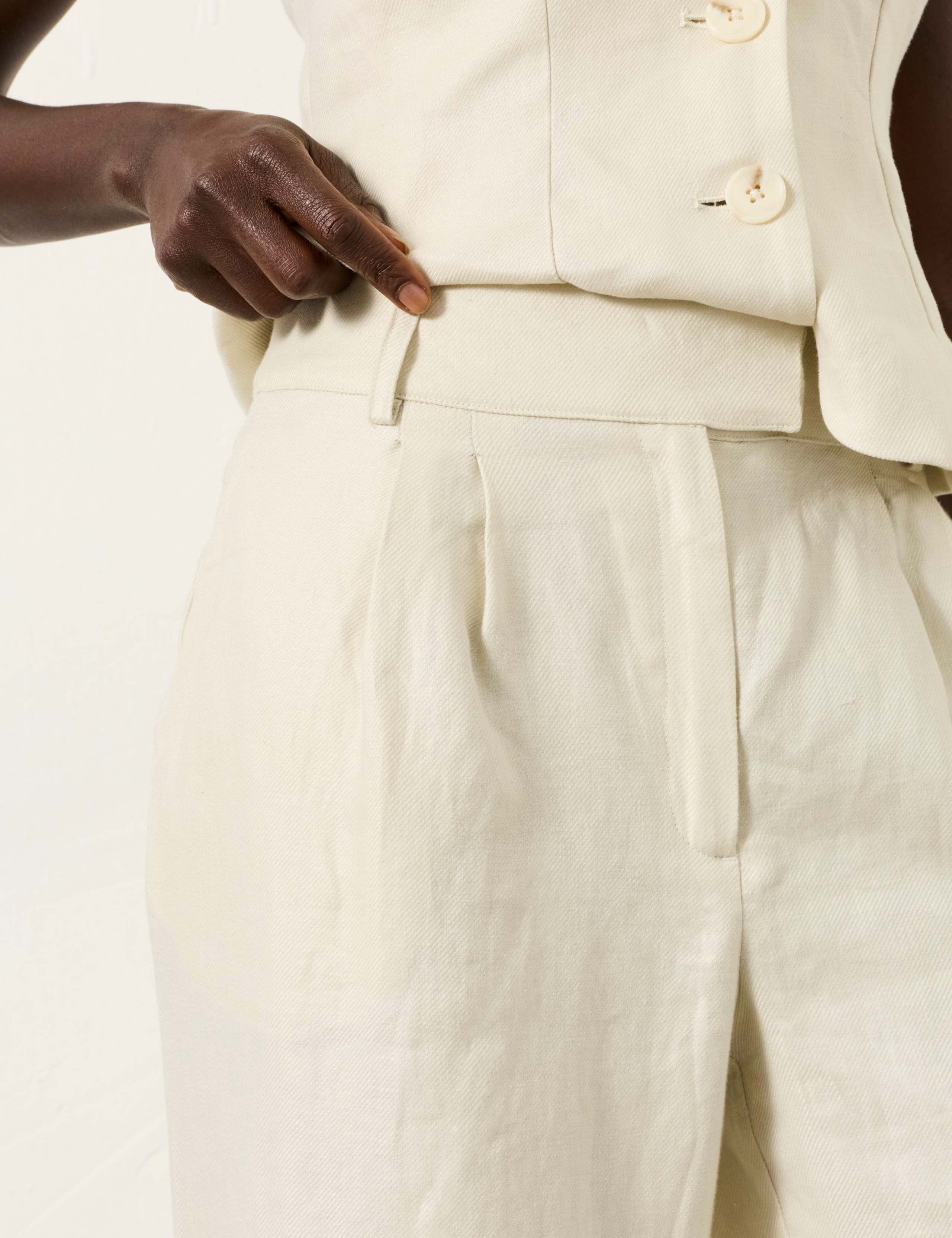 Pure Linen Straight Leg Trousers 3 of 8