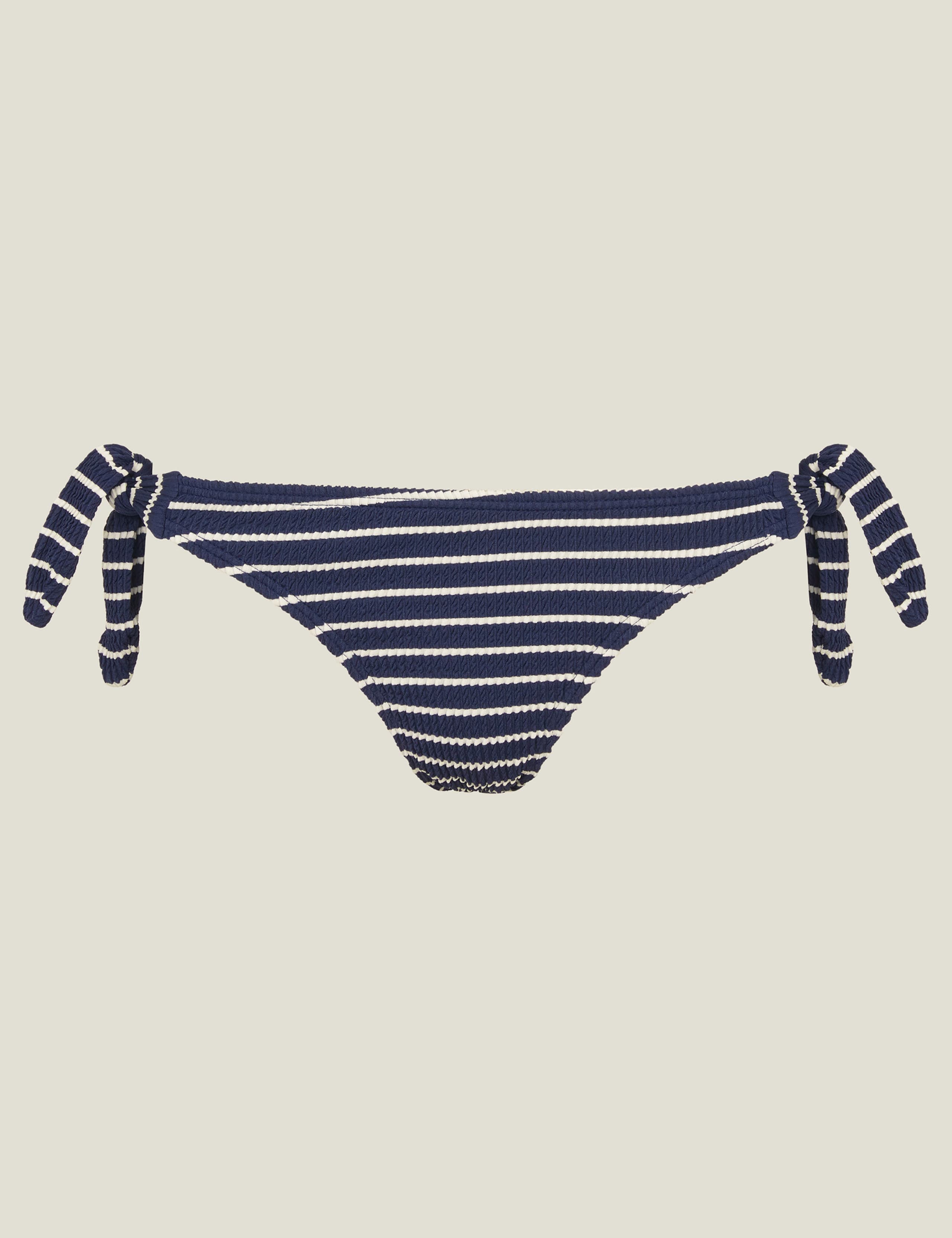 Striped Tie Side High Leg Bikini Bottoms 2 of 4