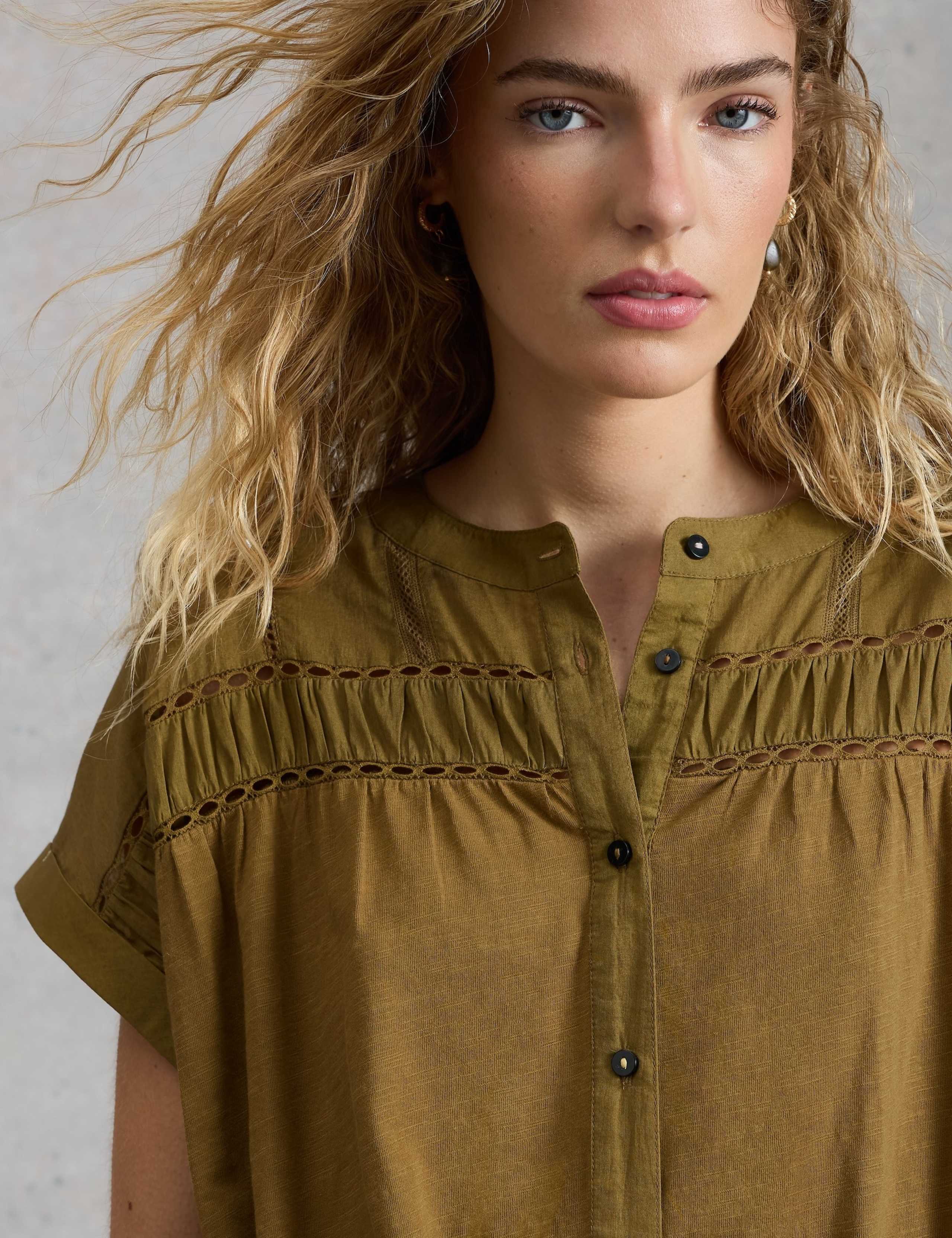 Pure Cotton Tie Waist Knee Length Shirt Dress 6 of 6
