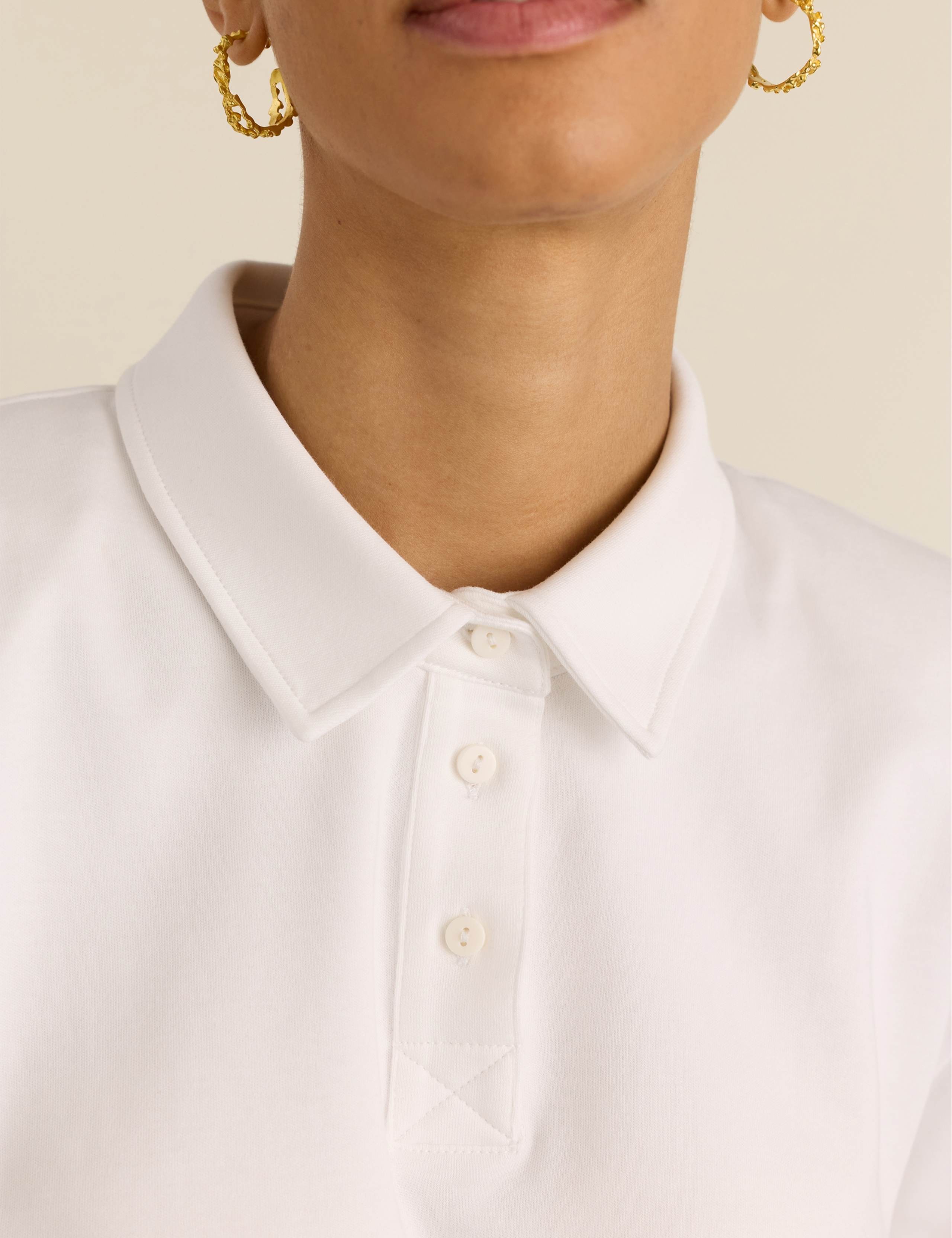 Jersey Padded Shoulder Polo Top 5 of 5