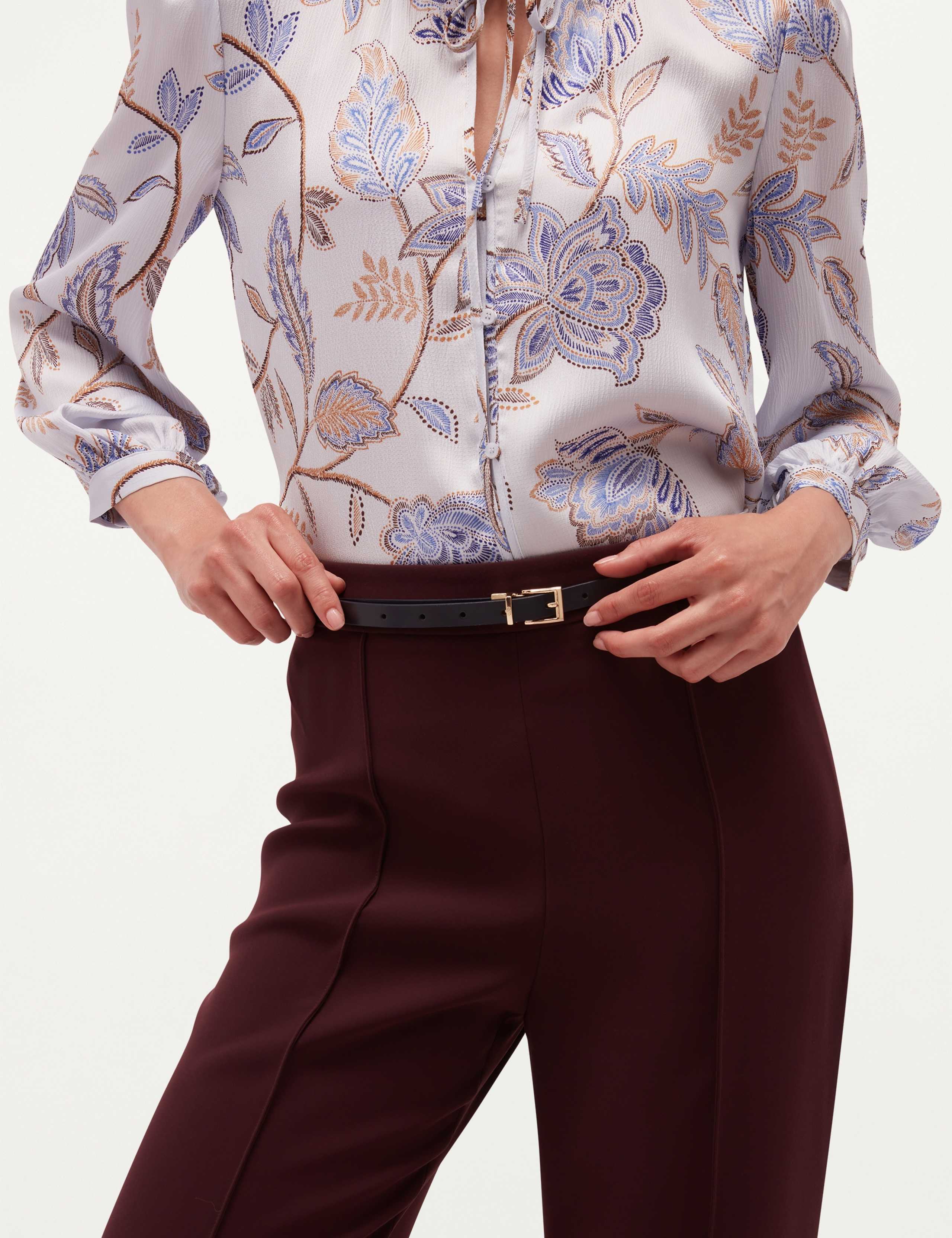 Leather Reversible Skinny Belt 3 of 6