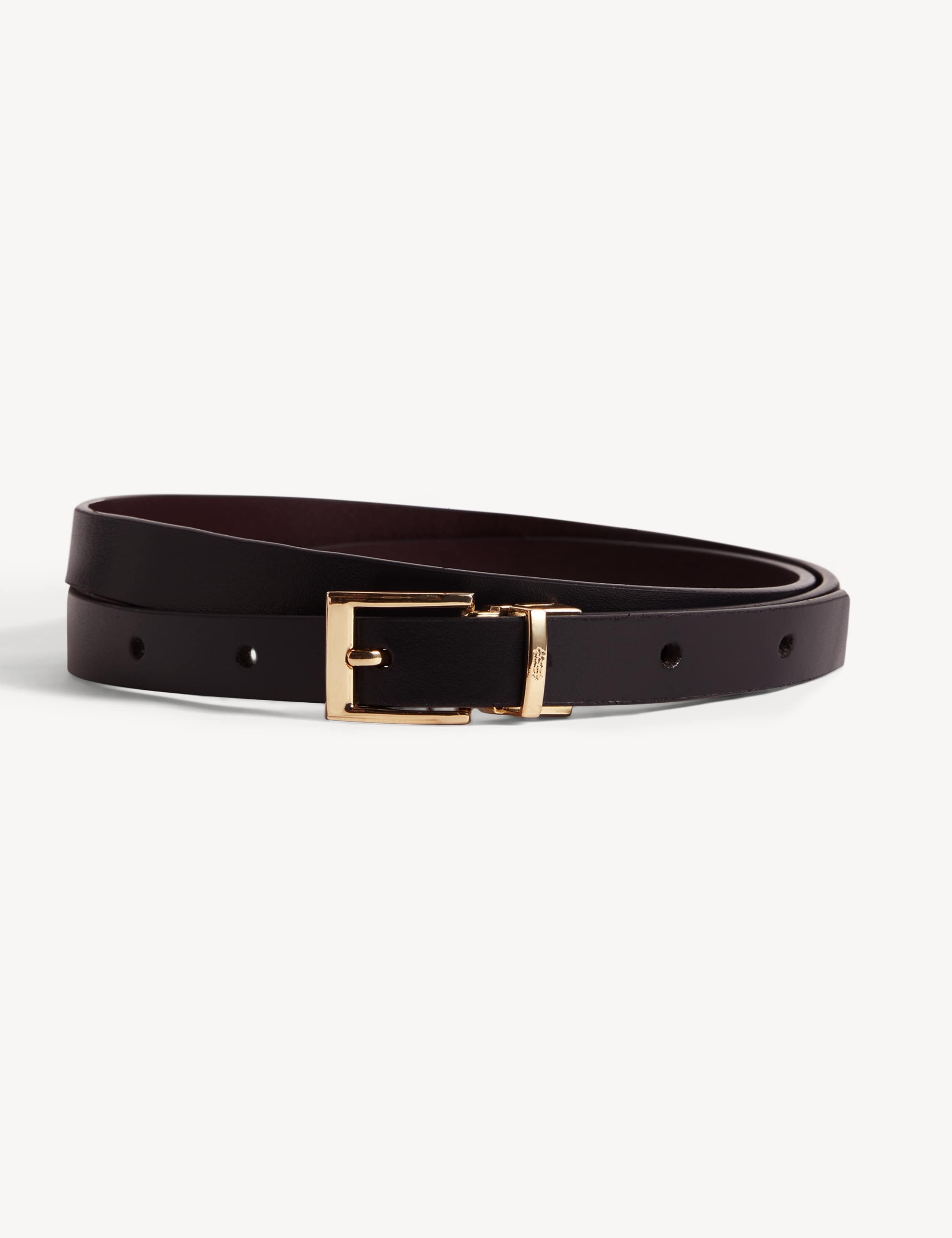 Leather Reversible Skinny Belt 6 of 6