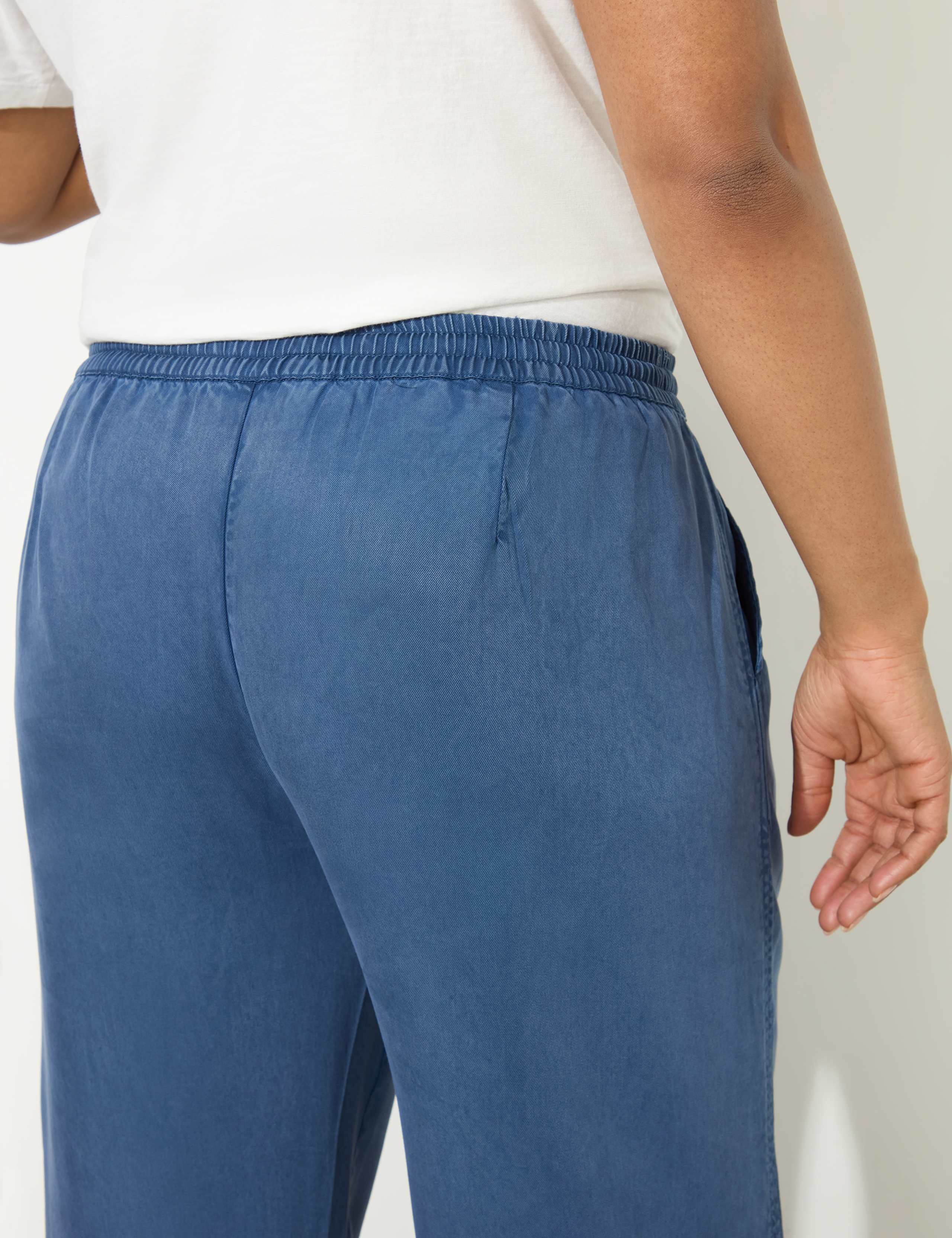 Pure Lyocell Drawstring Wide Leg Trousers 6 of 8