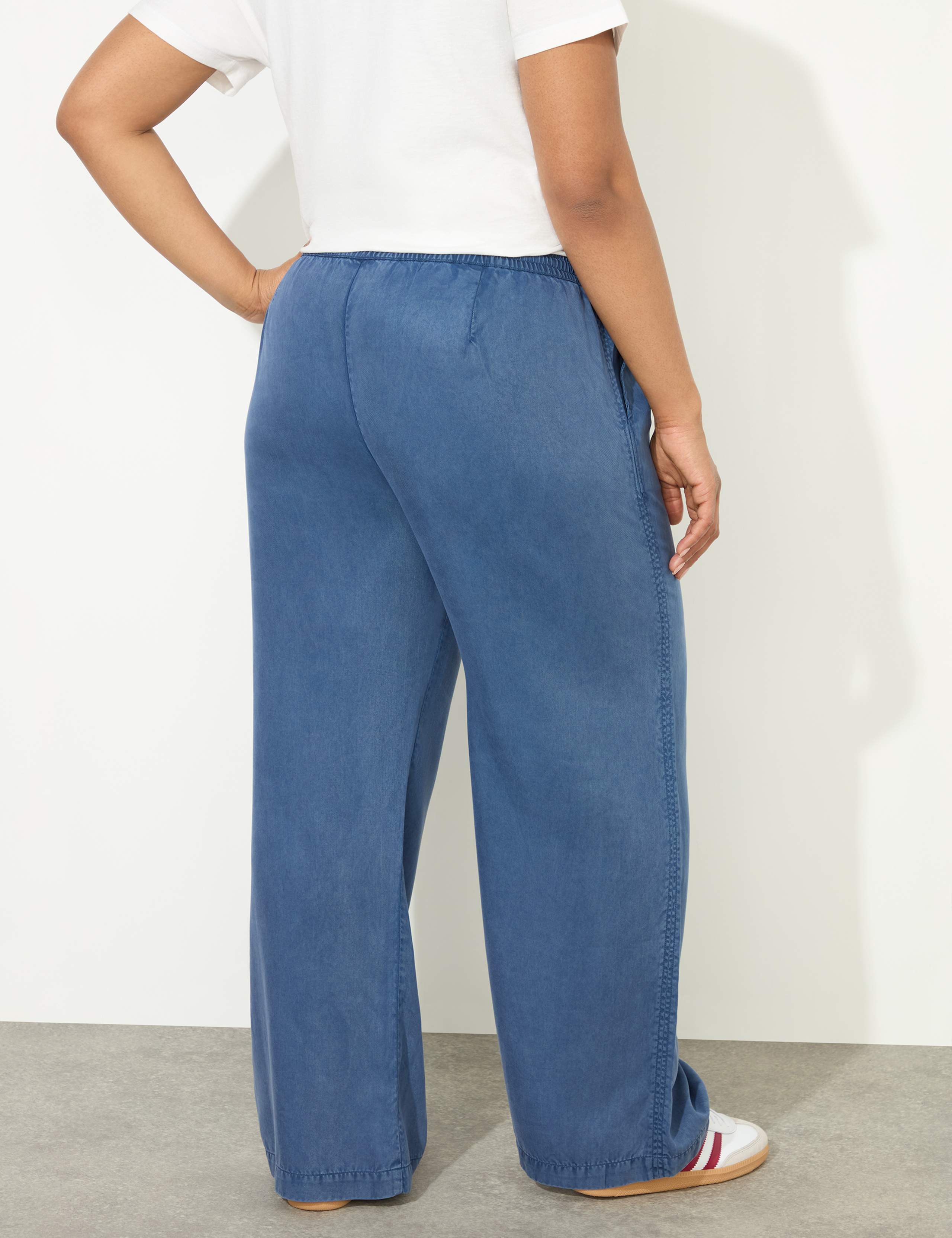 Pure Lyocell Drawstring Wide Leg Trousers 7 of 8