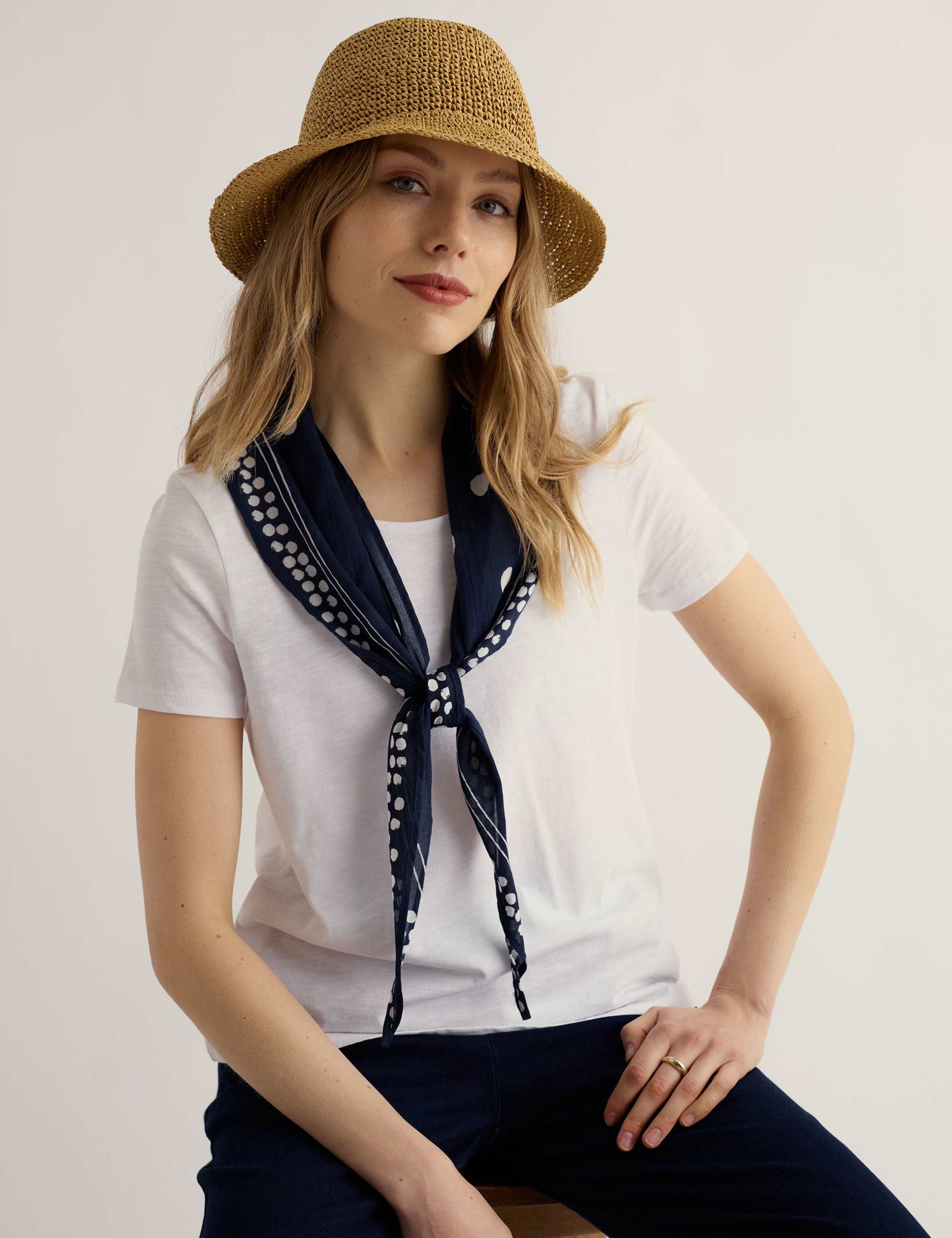 Cotton Blend Printed Scarf 1 of 4