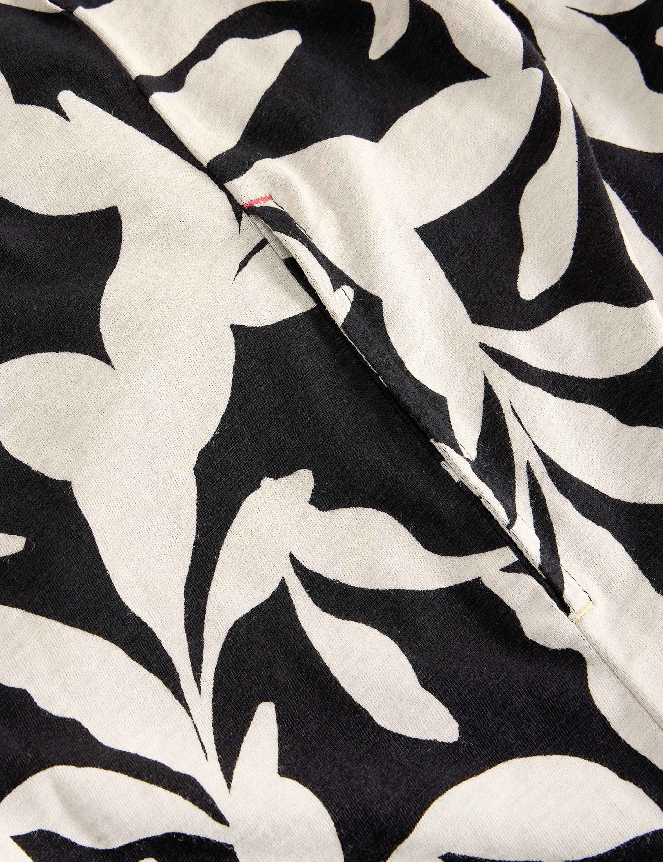 Pure Cotton Floral Jersey V-Neck Shift Dress 5 of 6