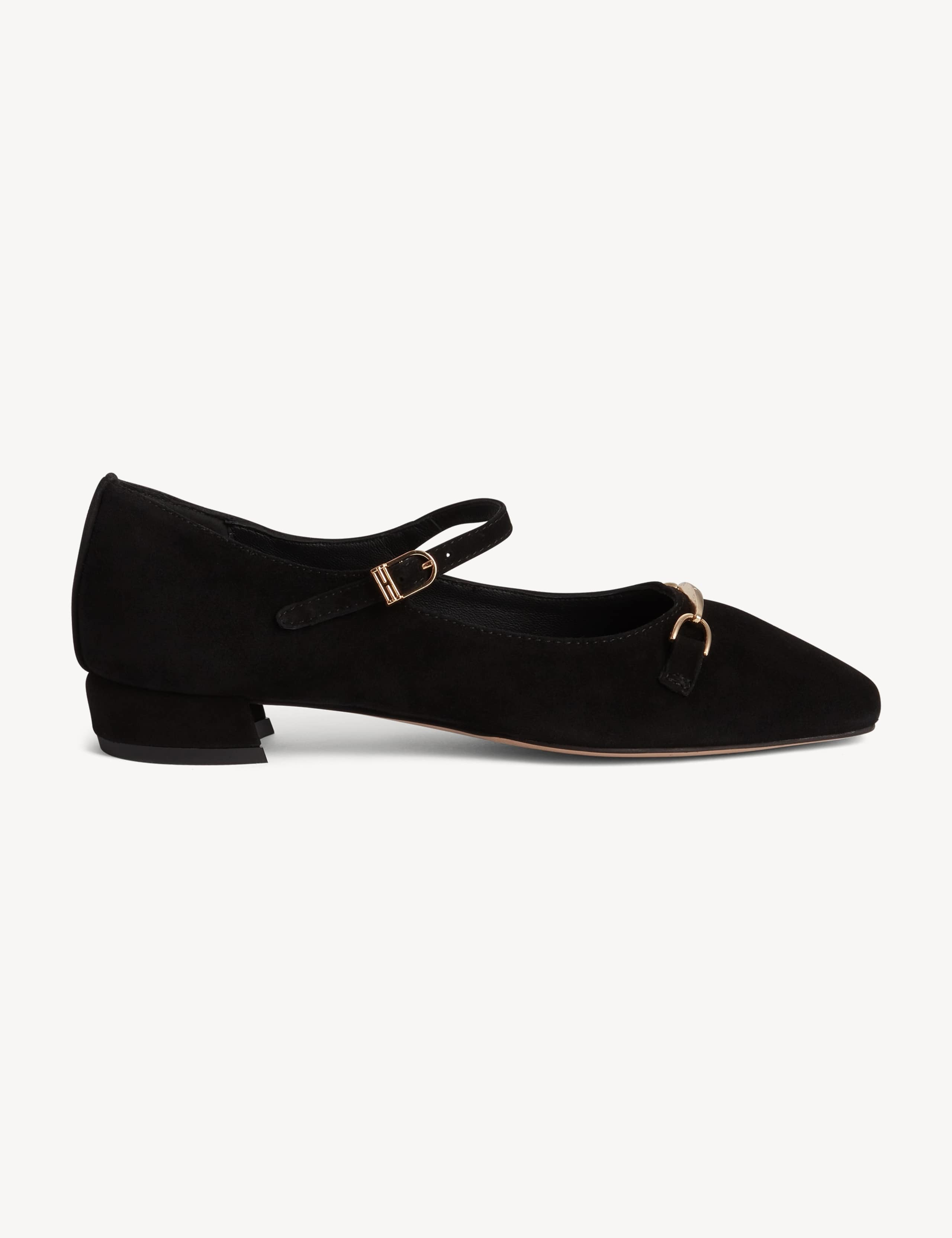 Suede Bar Block Heel Mary Jane Pumps 2 of 6