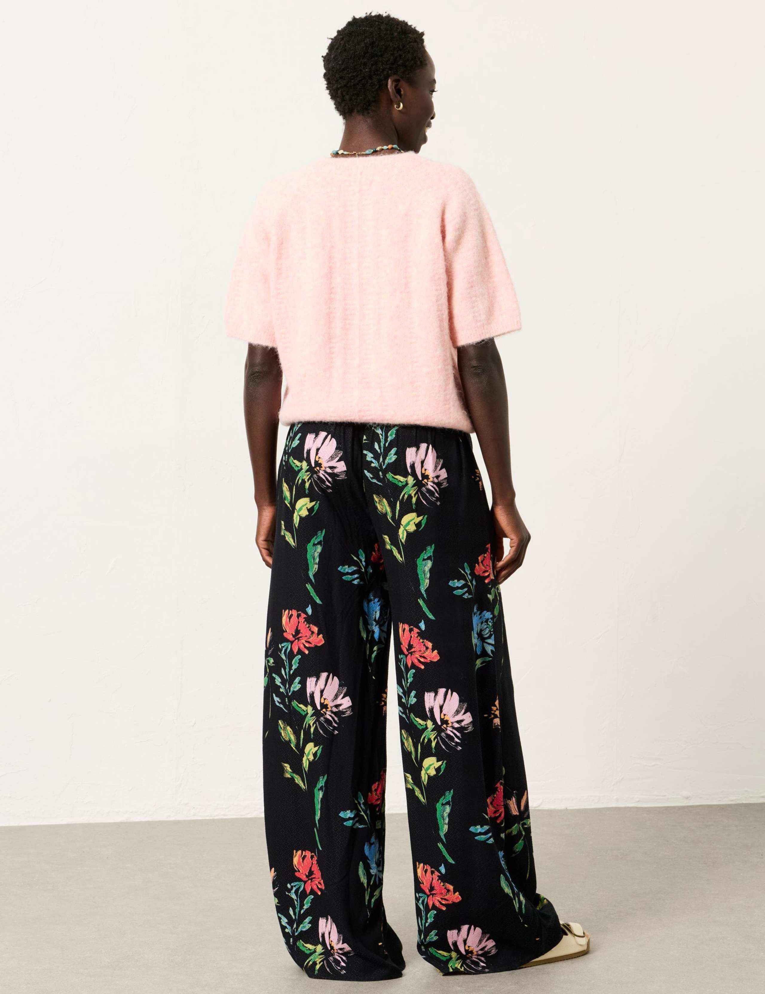 Floral Elasticated Waist Wide Leg Trousers 5 of 6