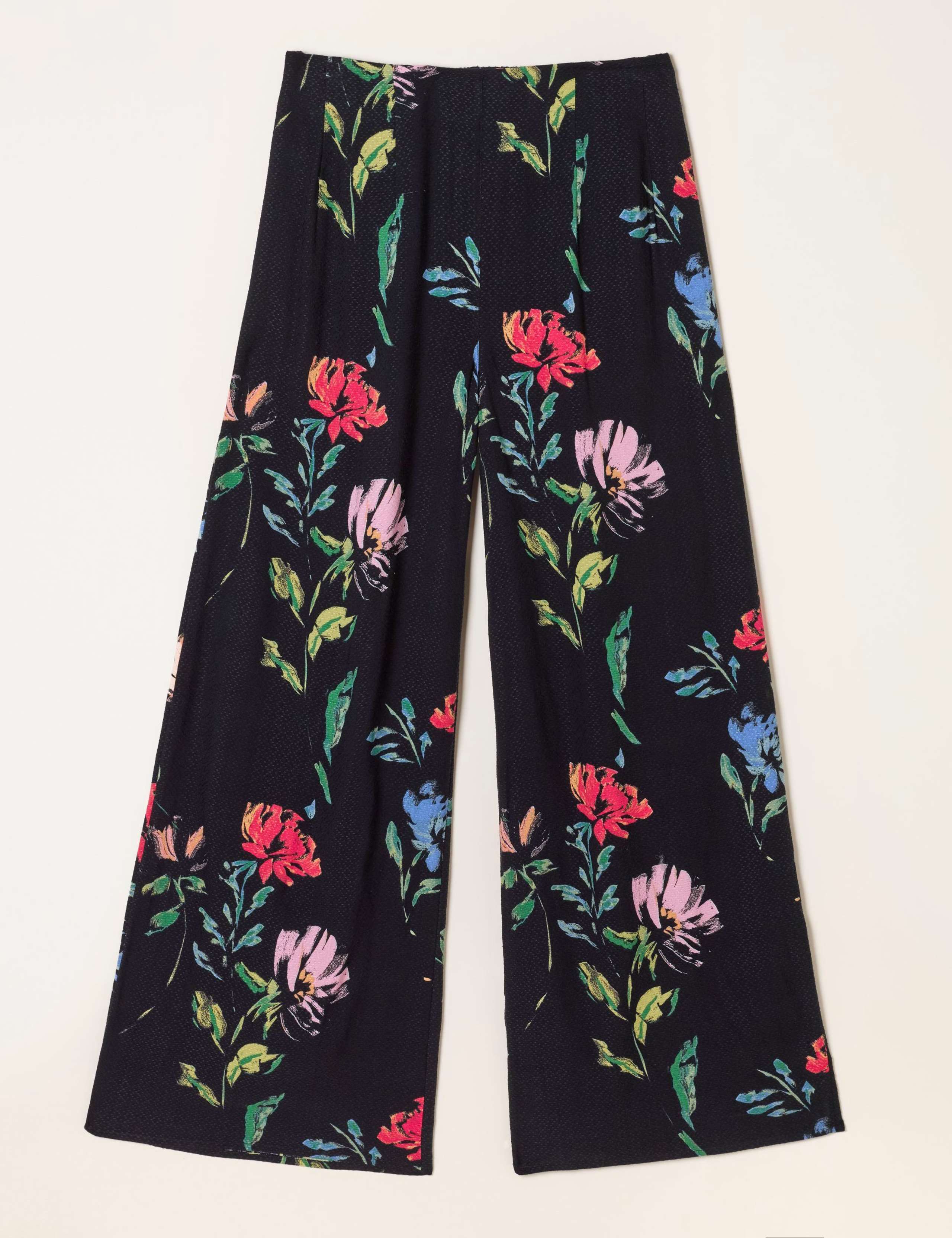 Floral Elasticated Waist Wide Leg Trousers 2 of 6