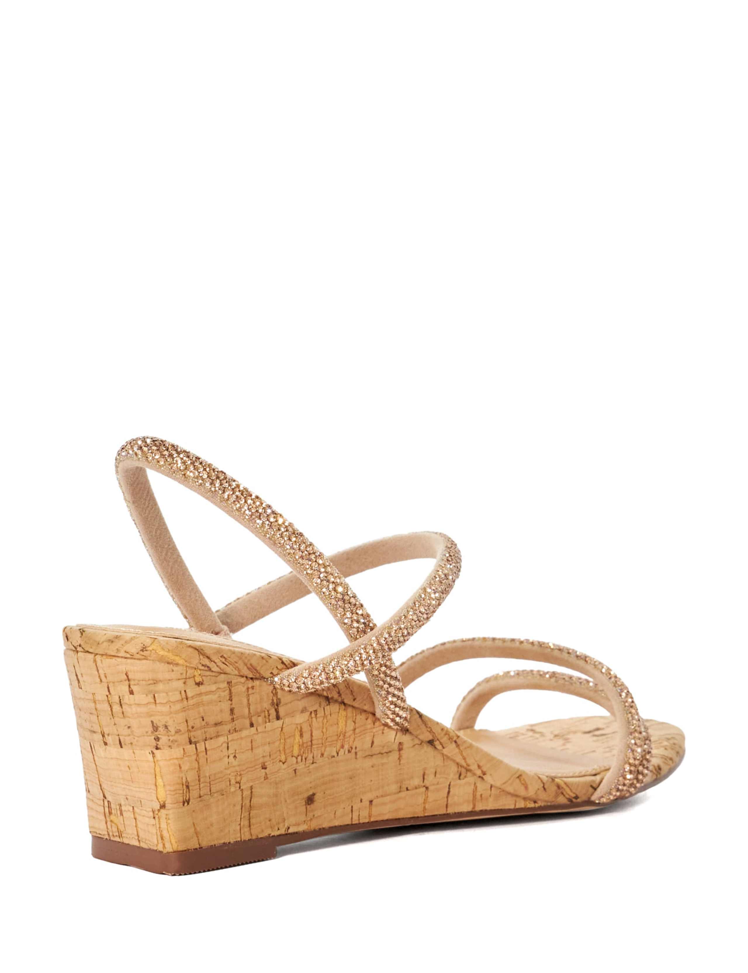 Cork Embellished Strappy Wedge Sandals 3 of 5