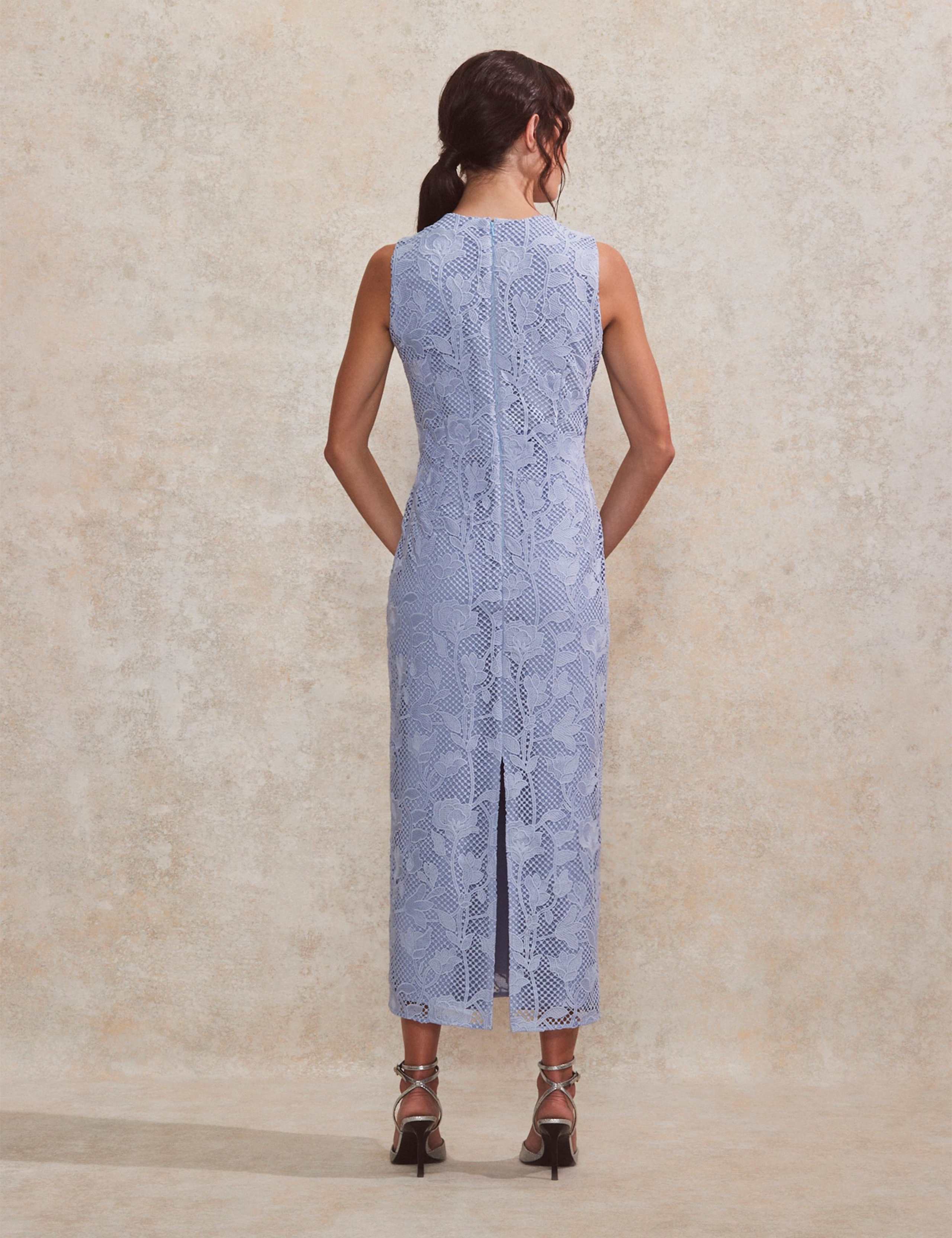 Lace Textured High Neck Midaxi Column Dress 3 of 4
