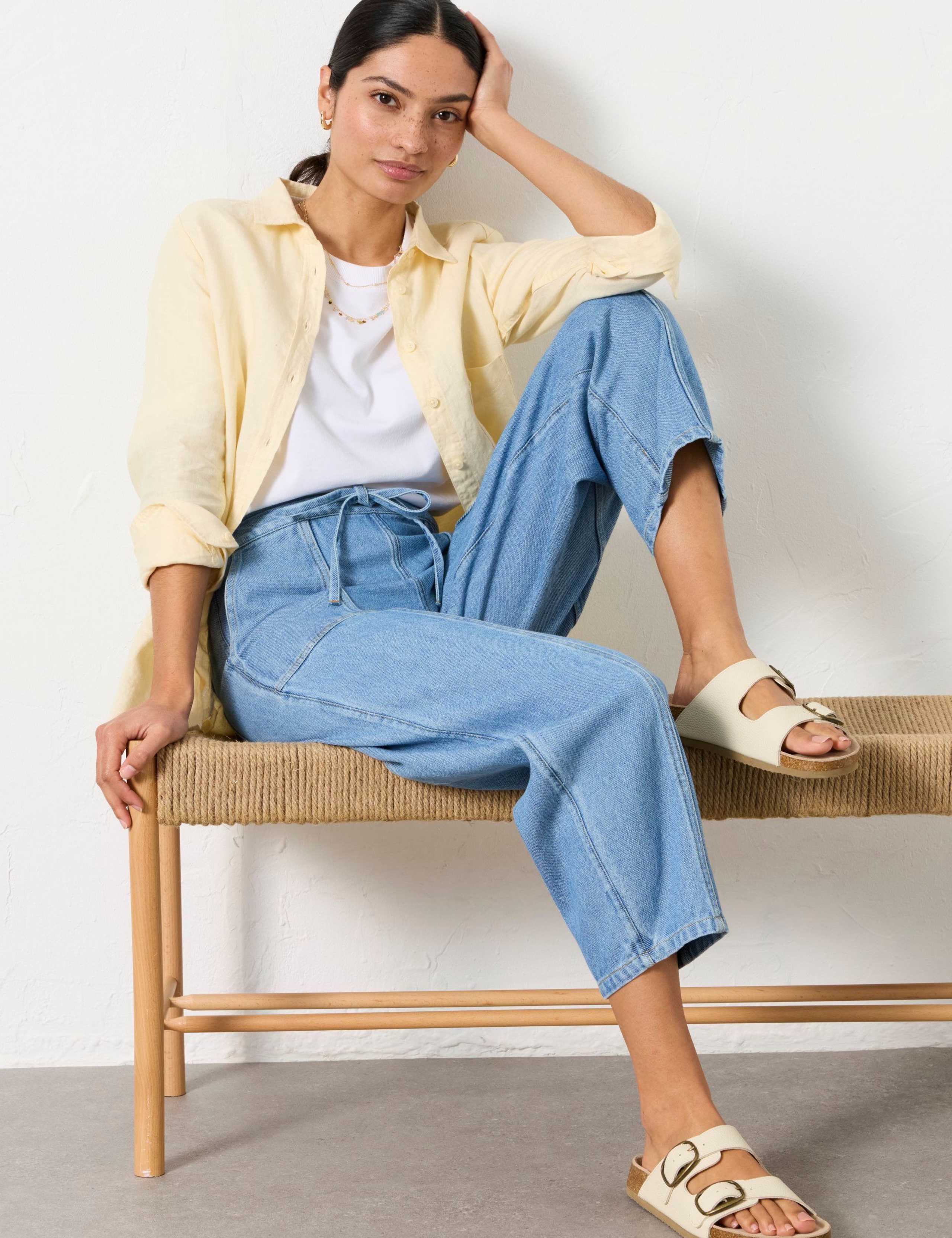 Pure Cotton Wide Leg Trousers QT 4 of 7