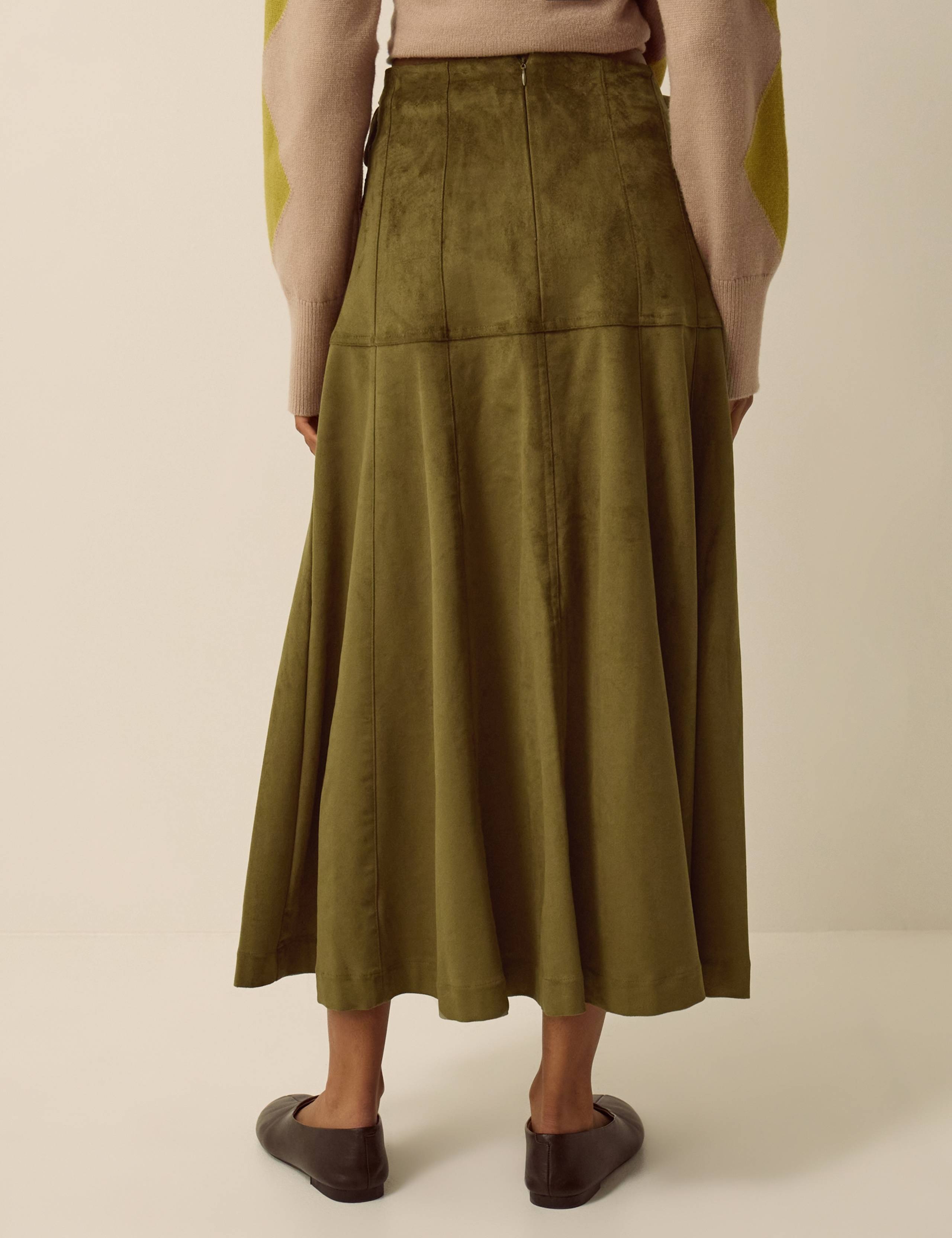 Suedette Midi A Line Skirt 3 of 4