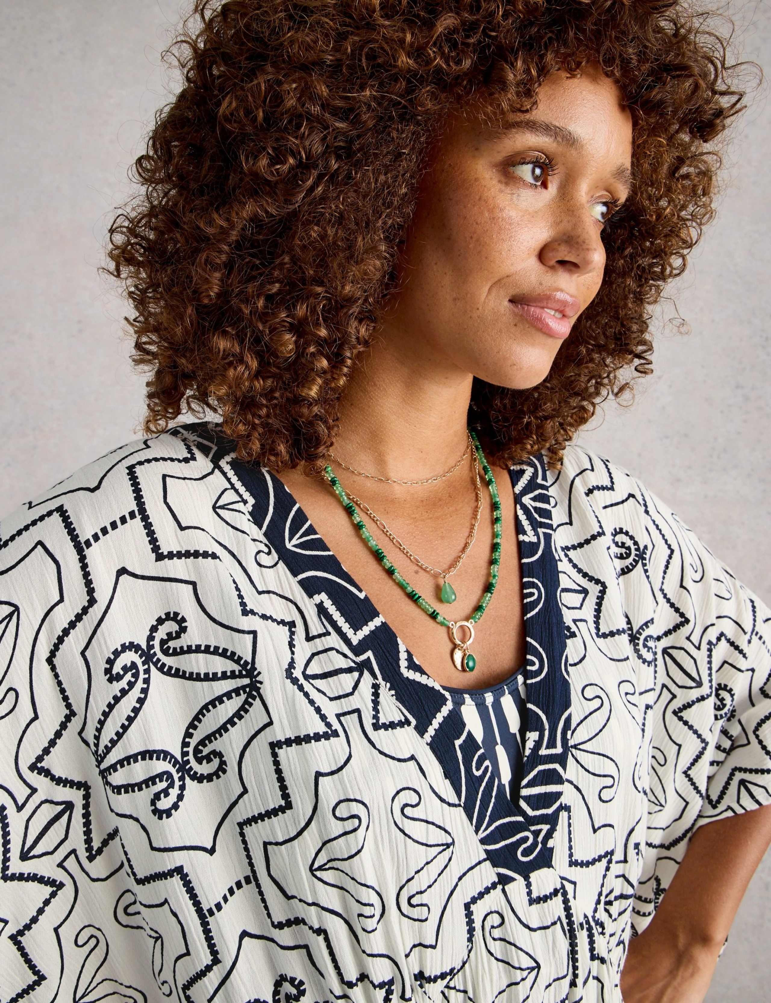 Printed V-Neck Midi Beach Dress 4 of 6