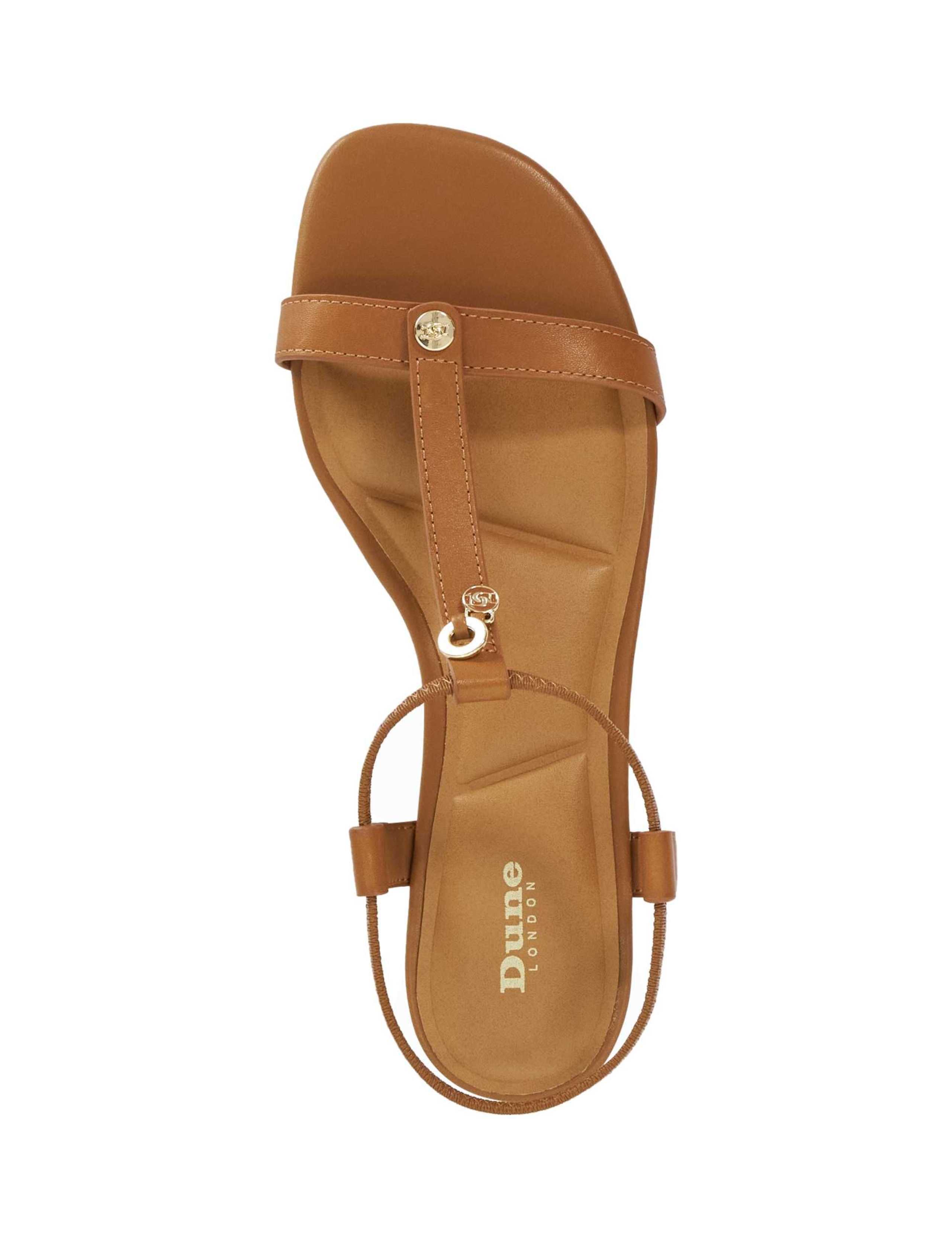 Leather Ankle Strap T Bar Block Heel Sandals 2 of 5