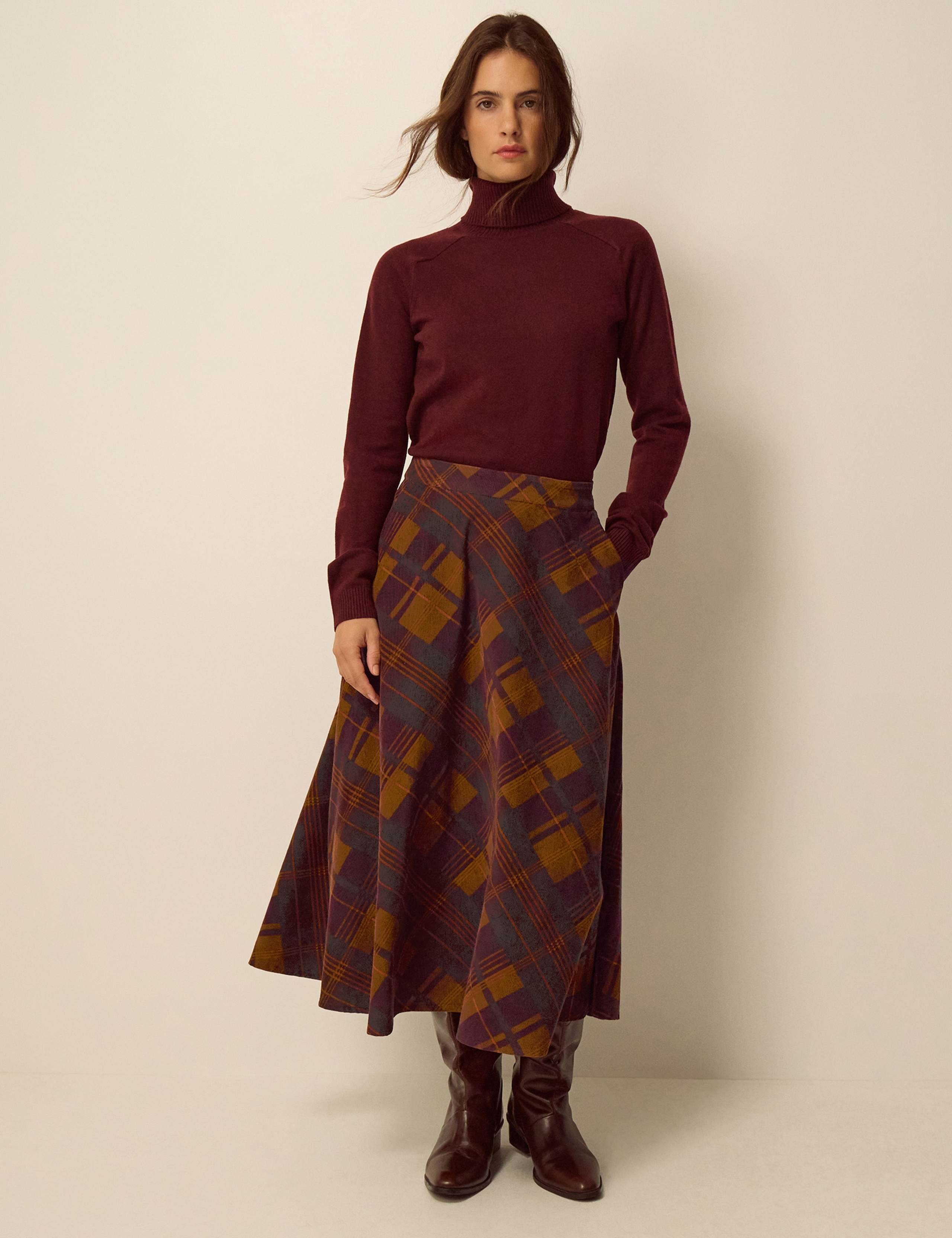 Pure Cotton Printed Midi A Line Skirt 2 of 4