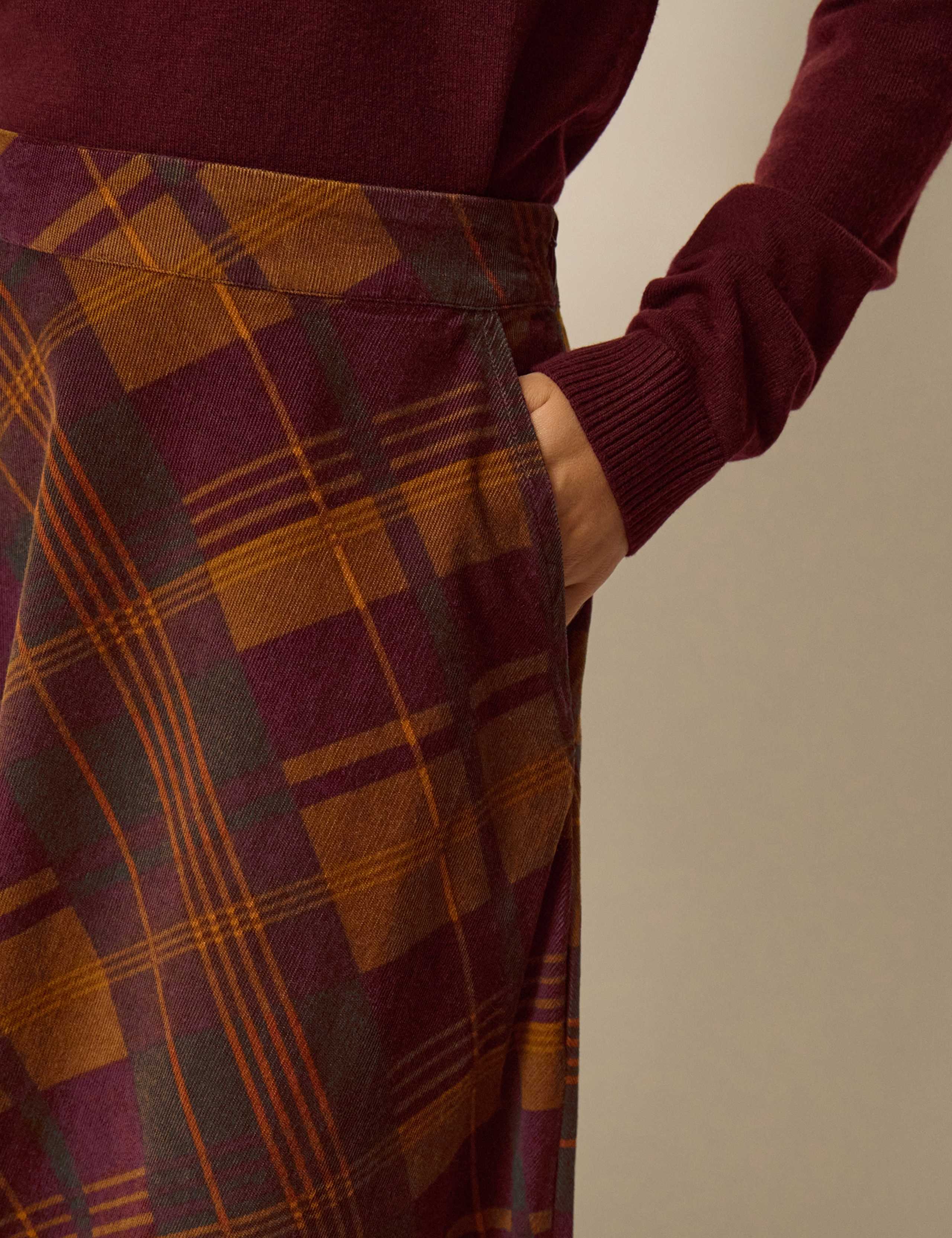 Pure Cotton Printed Midi A Line Skirt 4 of 4