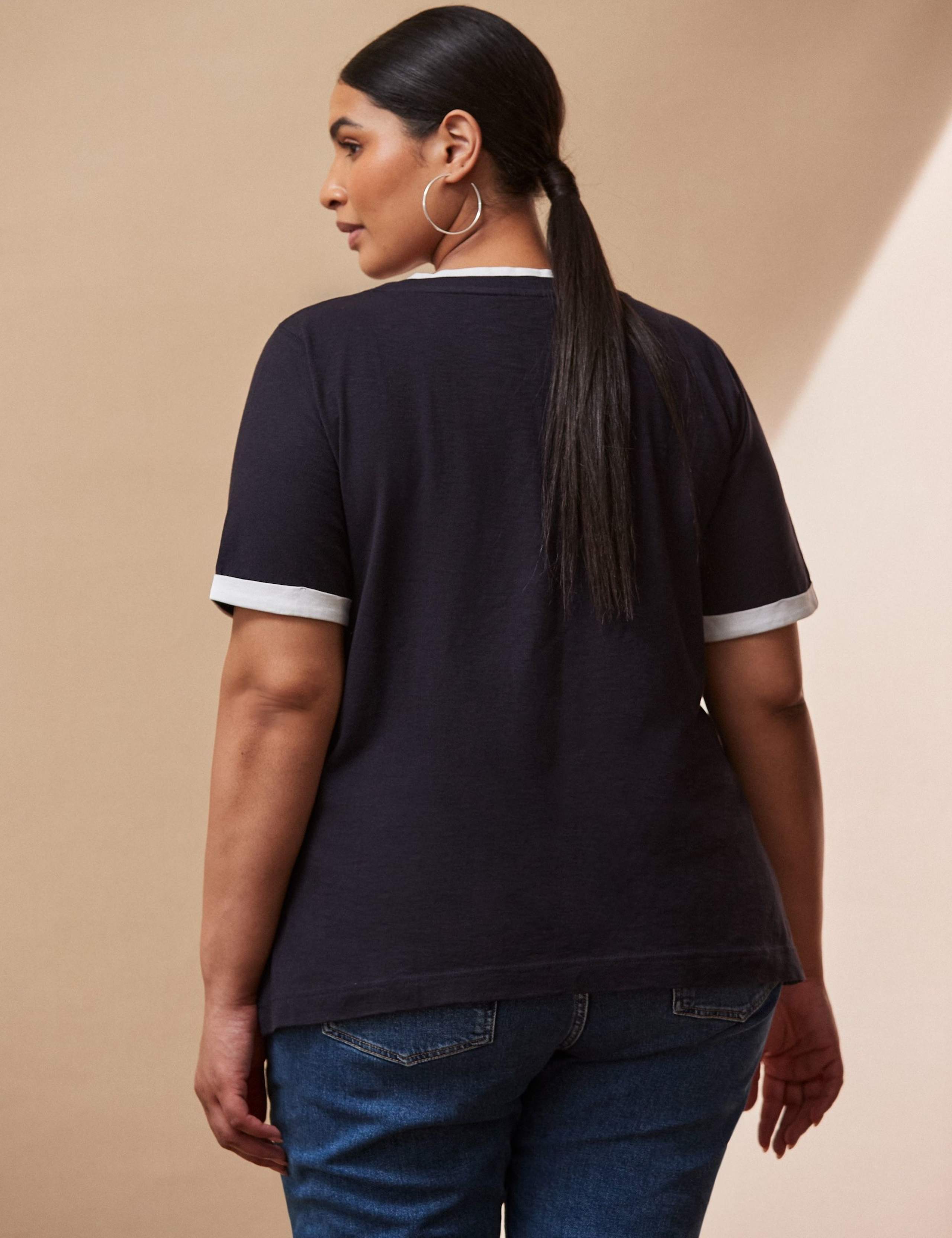 Pure Cotton Contrast T-Shirt 3 of 4