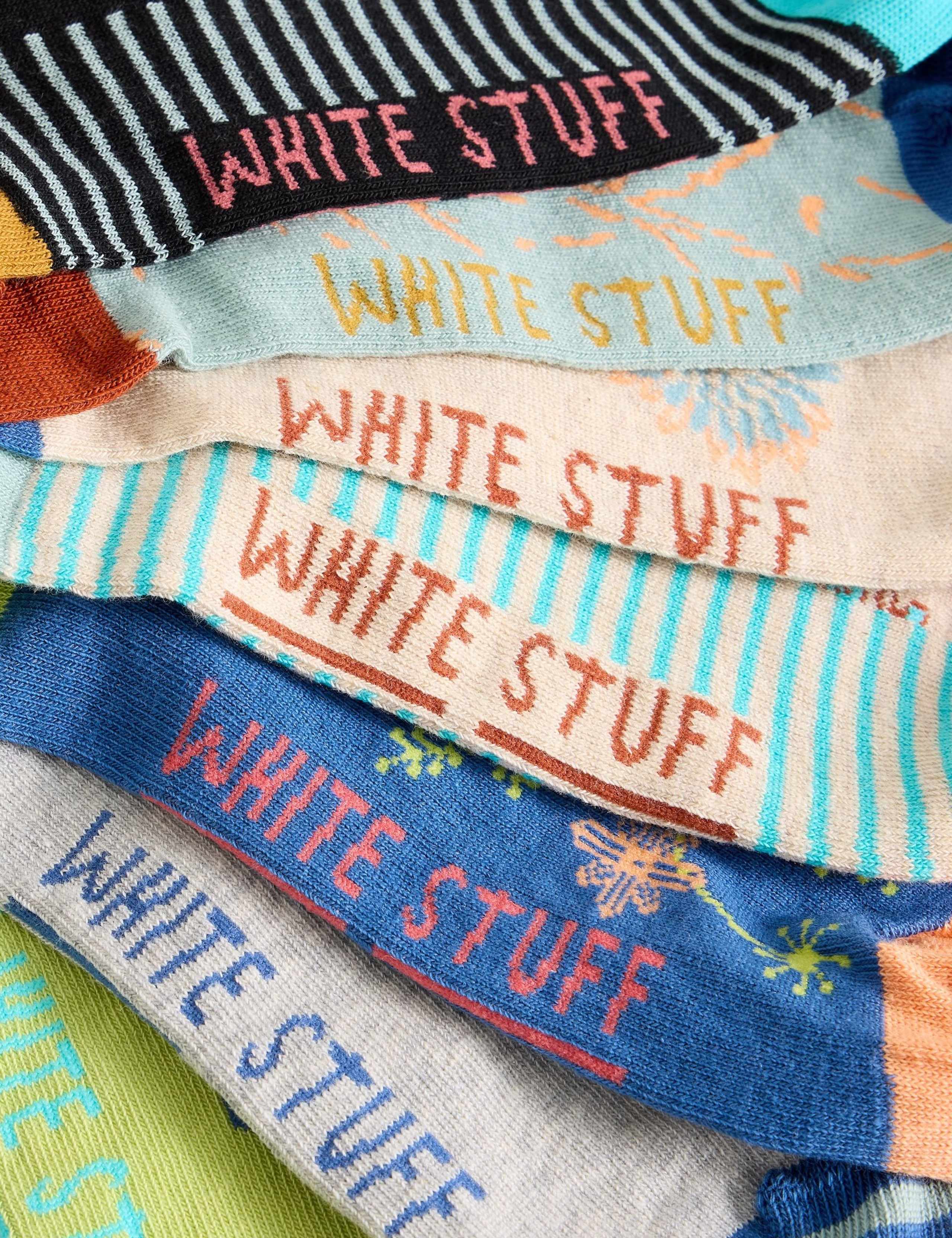 7pk Cotton-Rich Patterned Ankle Socks 2 of 2