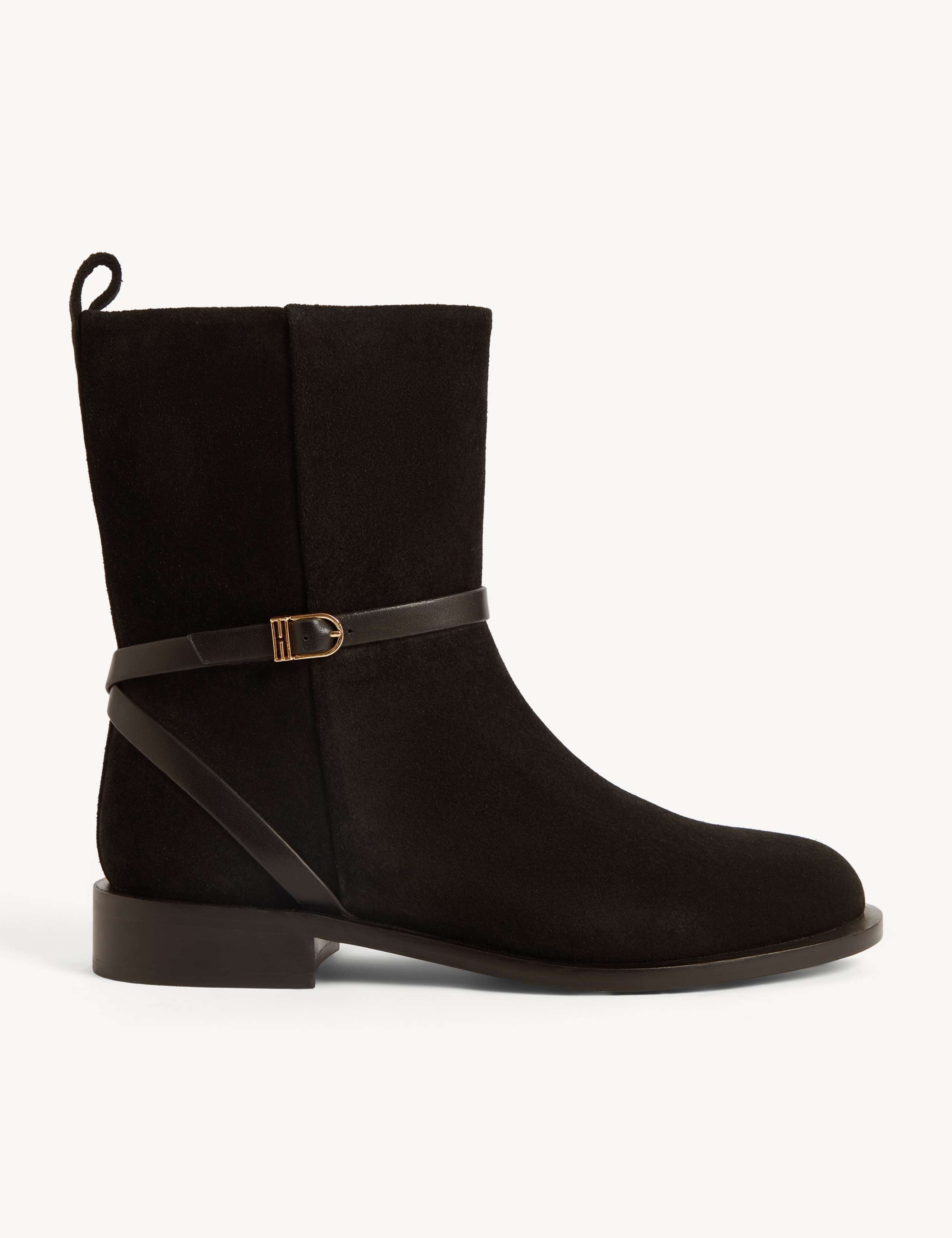 Leather Flat Shoe Boots 2 of 6