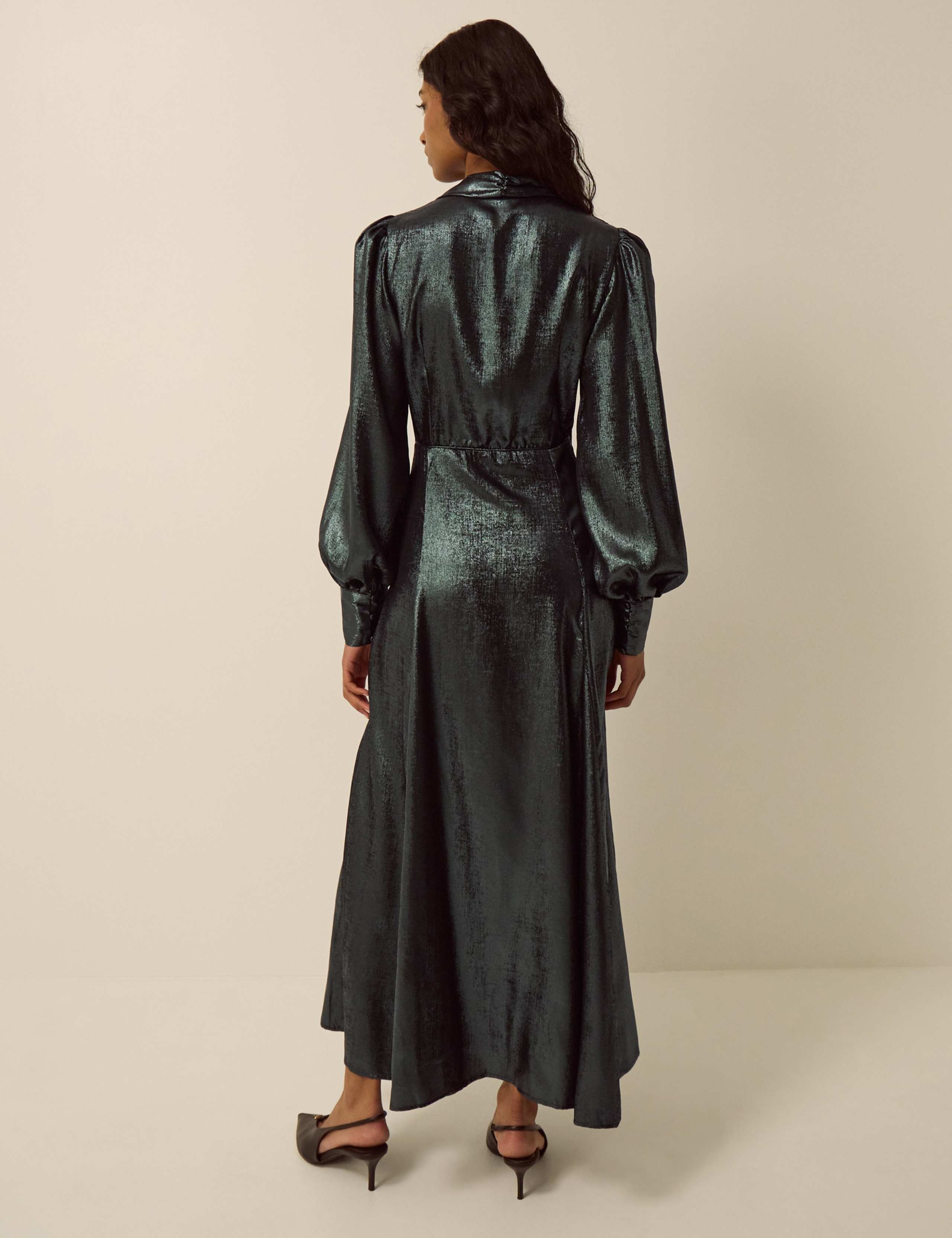 Pure Cotton Metallic Midi Dress 3 of 5