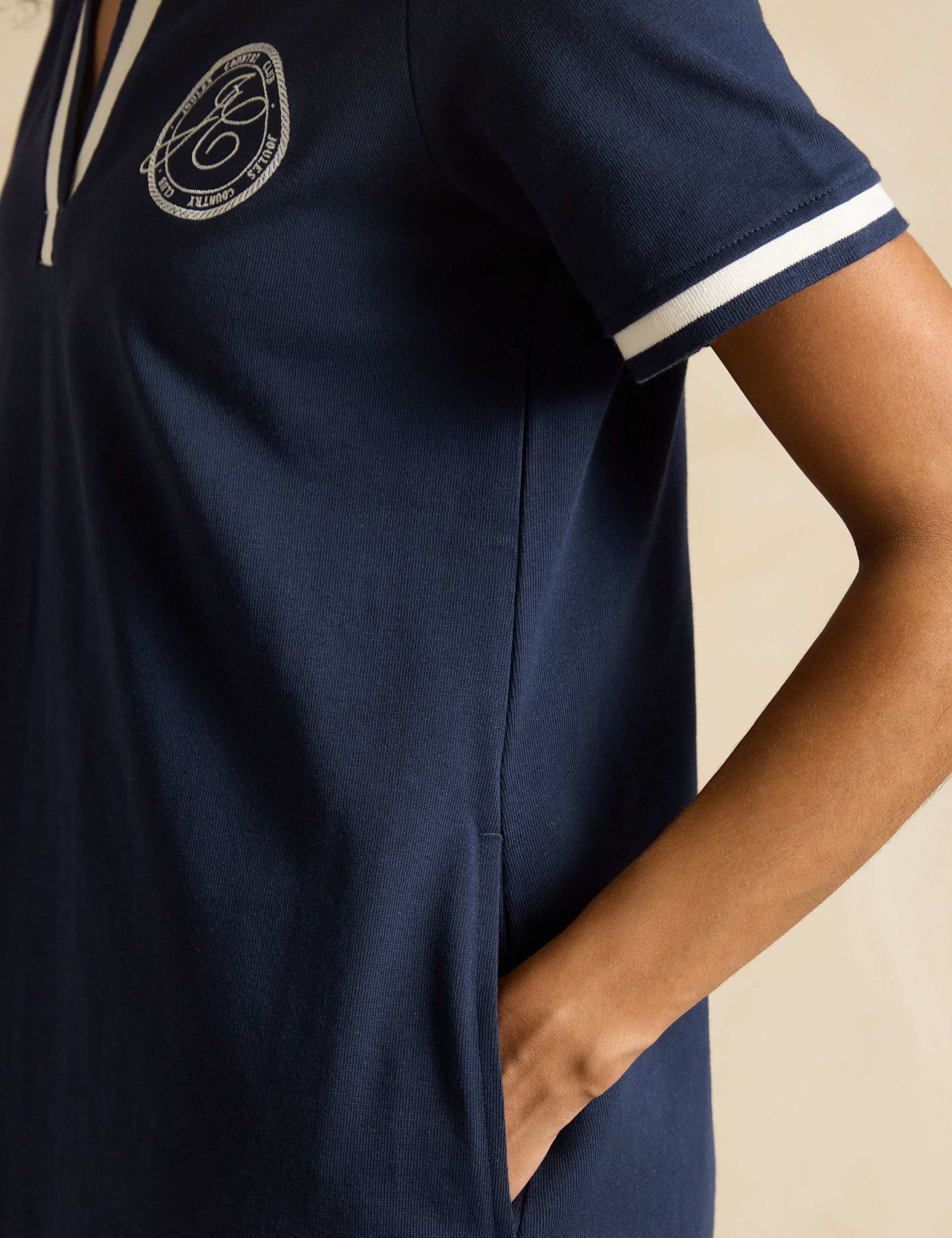 Jersey Embroidered Knee Length Polo Dress 4 of 4