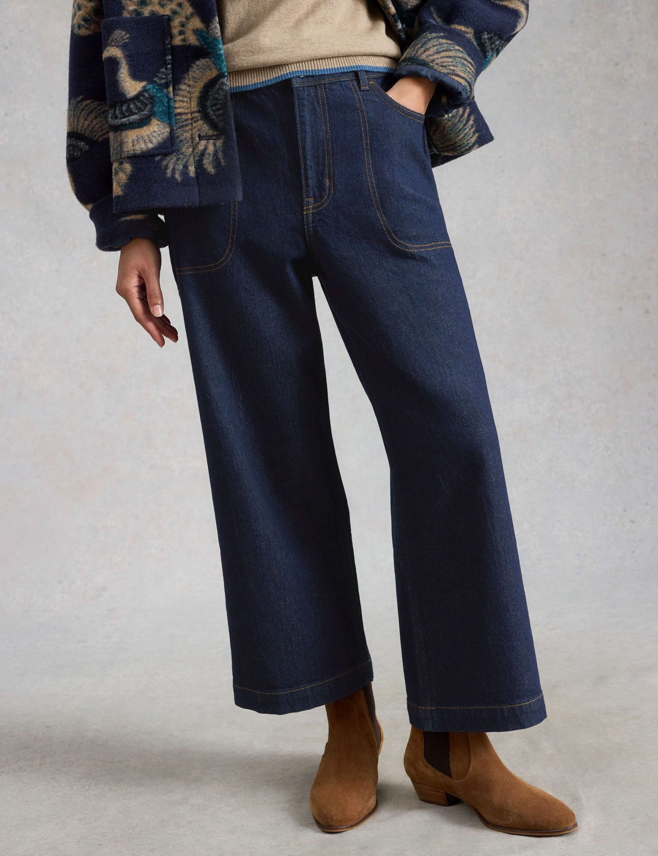 Mid Rise Wide Leg Cropped Jeans 3 of 6