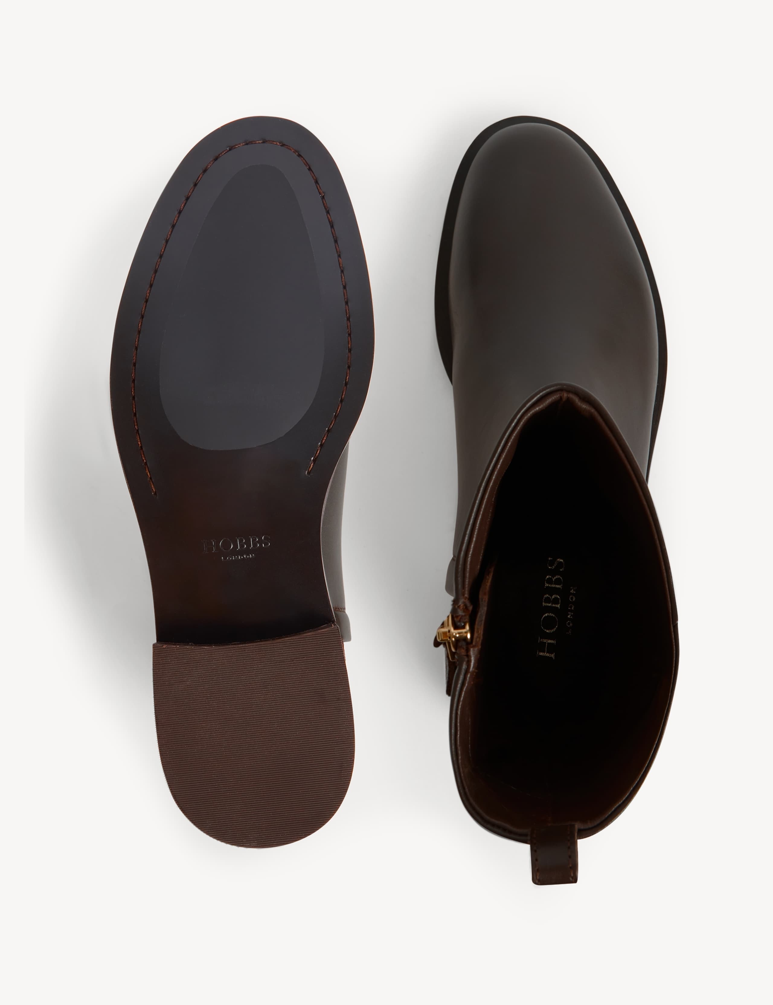 Leather Flat Shoe Boots 2 of 6