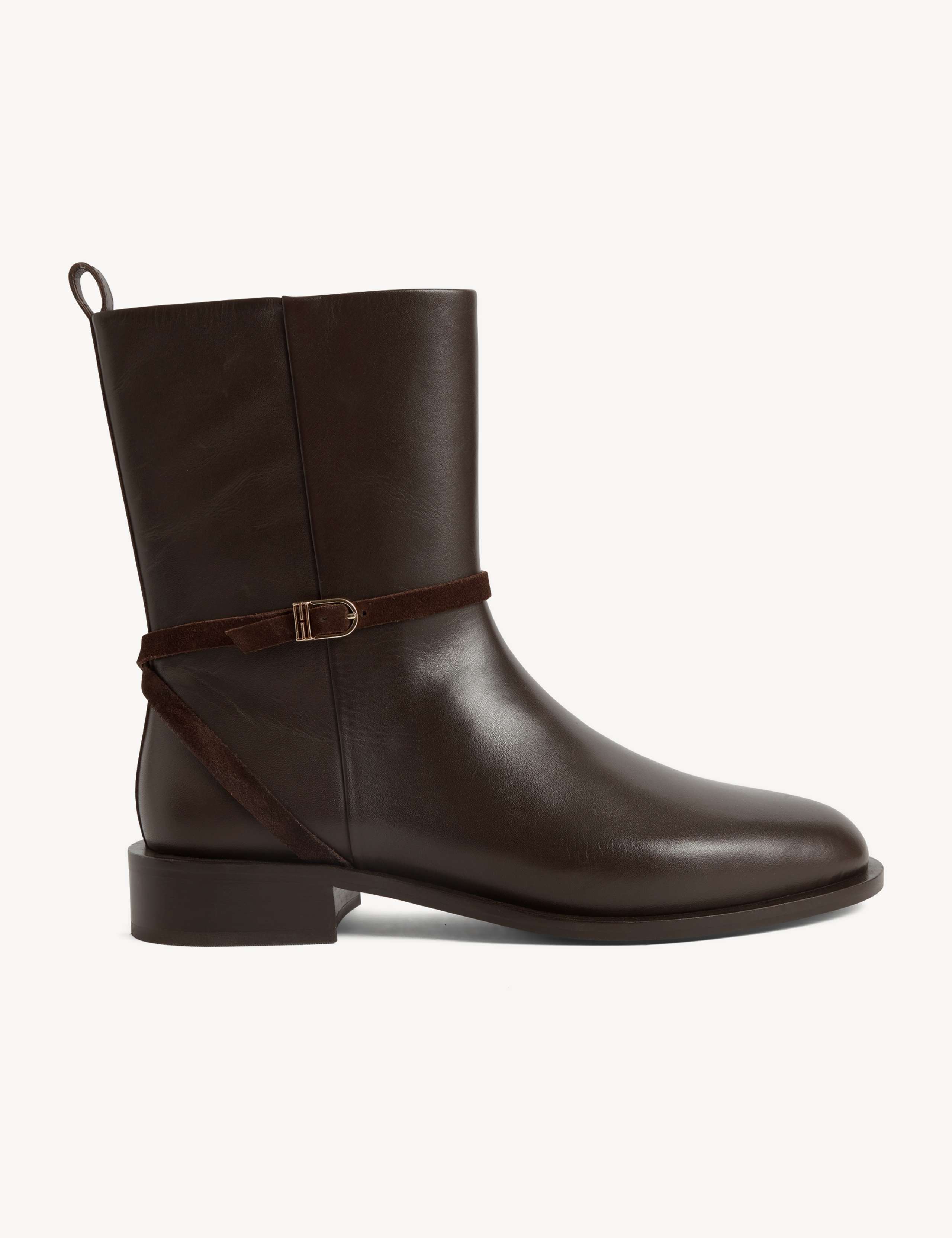 Leather Flat Shoe Boots 6 of 6