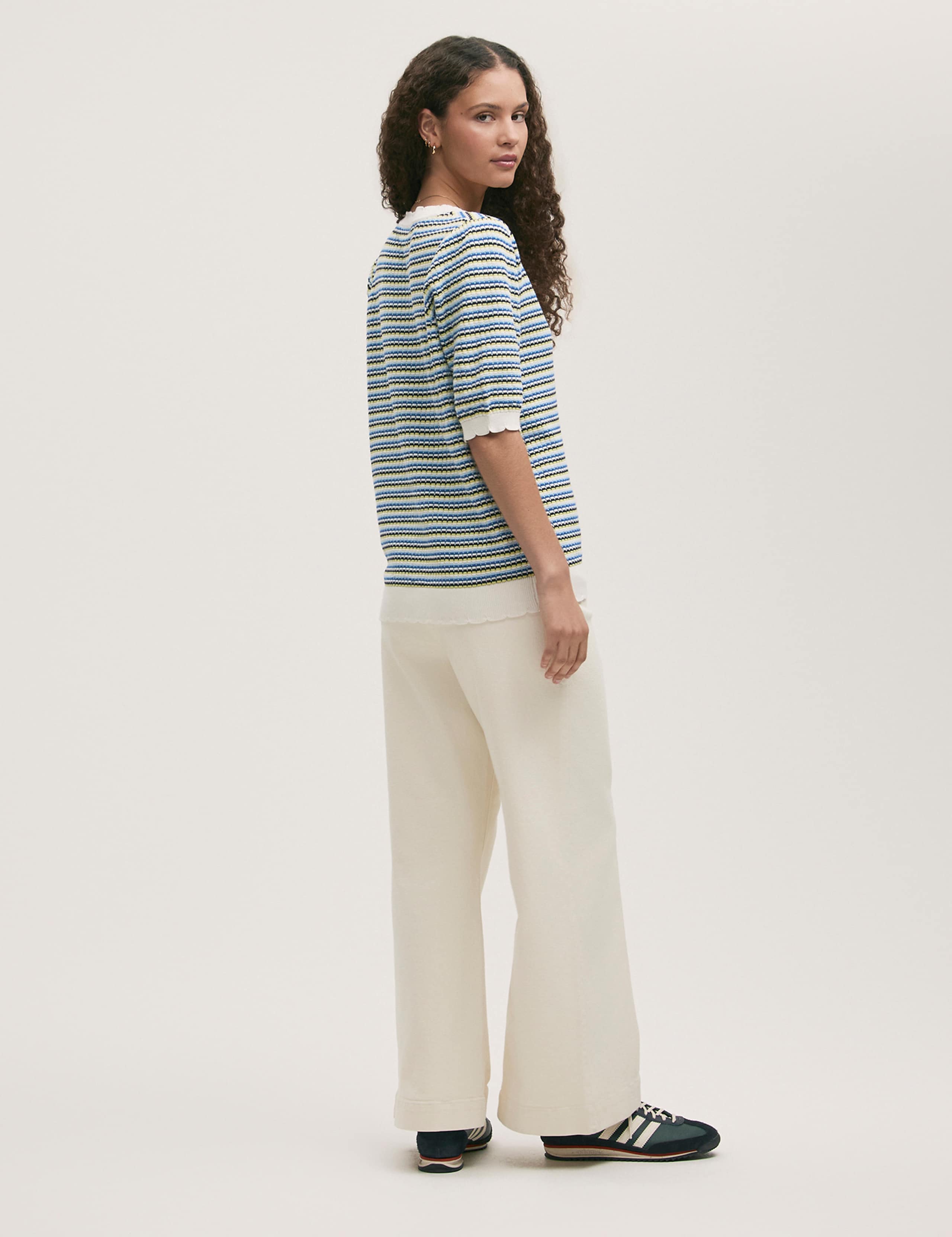 Pure Cotton Striped Short Sleeve Cardigan 3 of 4