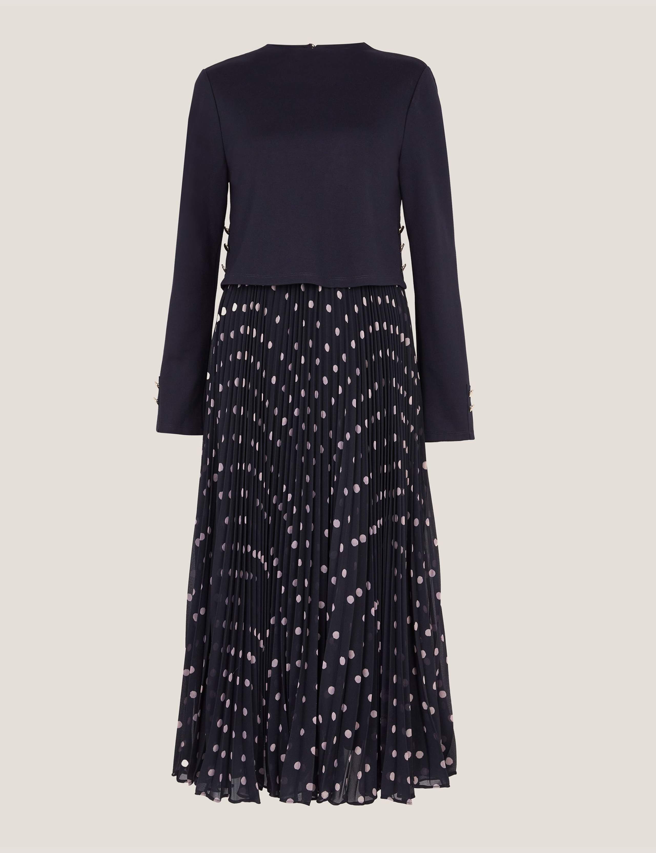 Polka Dot Crew Neck Midaxi Skater Dress 1 of 1