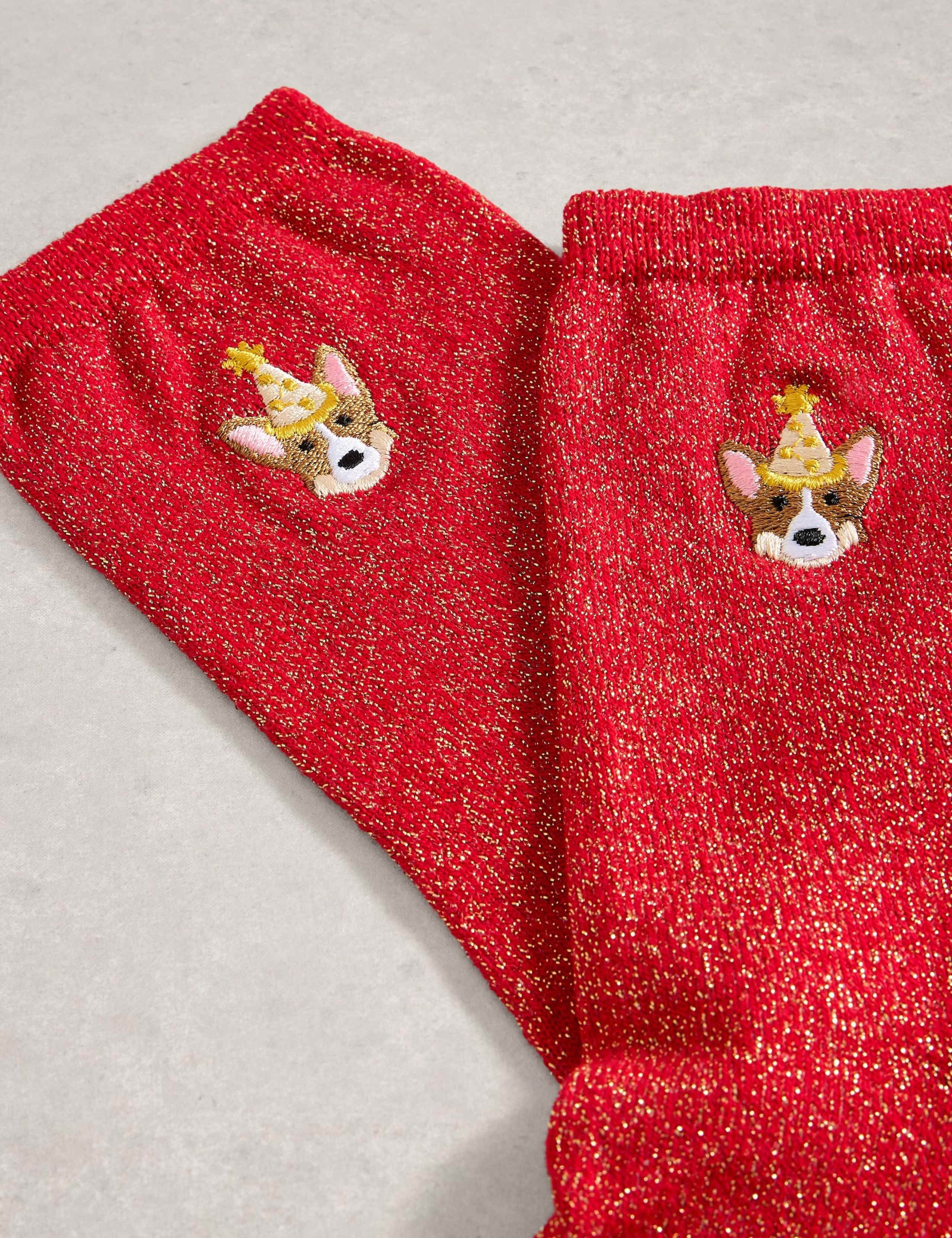 Cotton Rich Corgi Sparkle Ankle High Socks 2 of 2