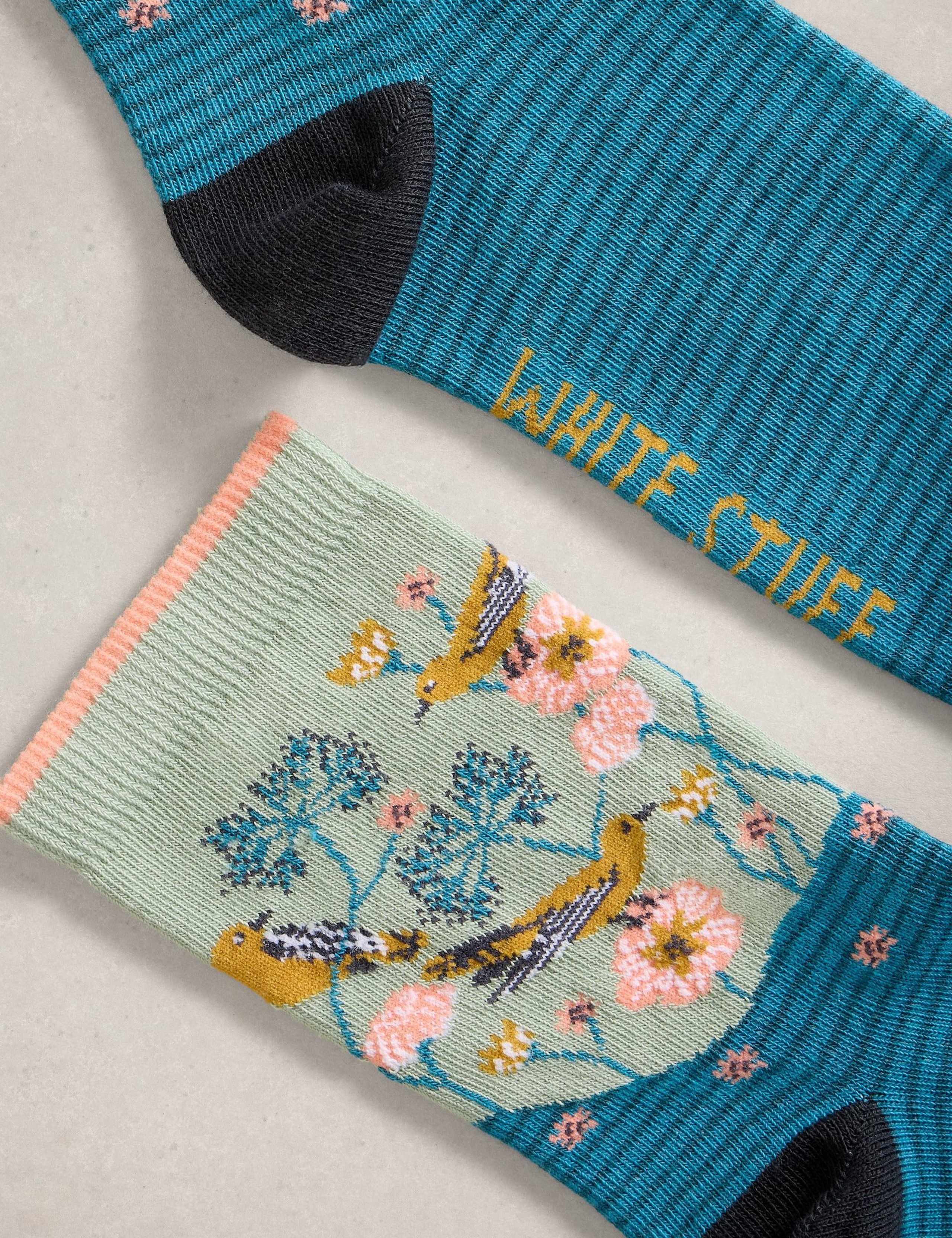 Cotton Rich Floral Ankle Socks 2 of 2