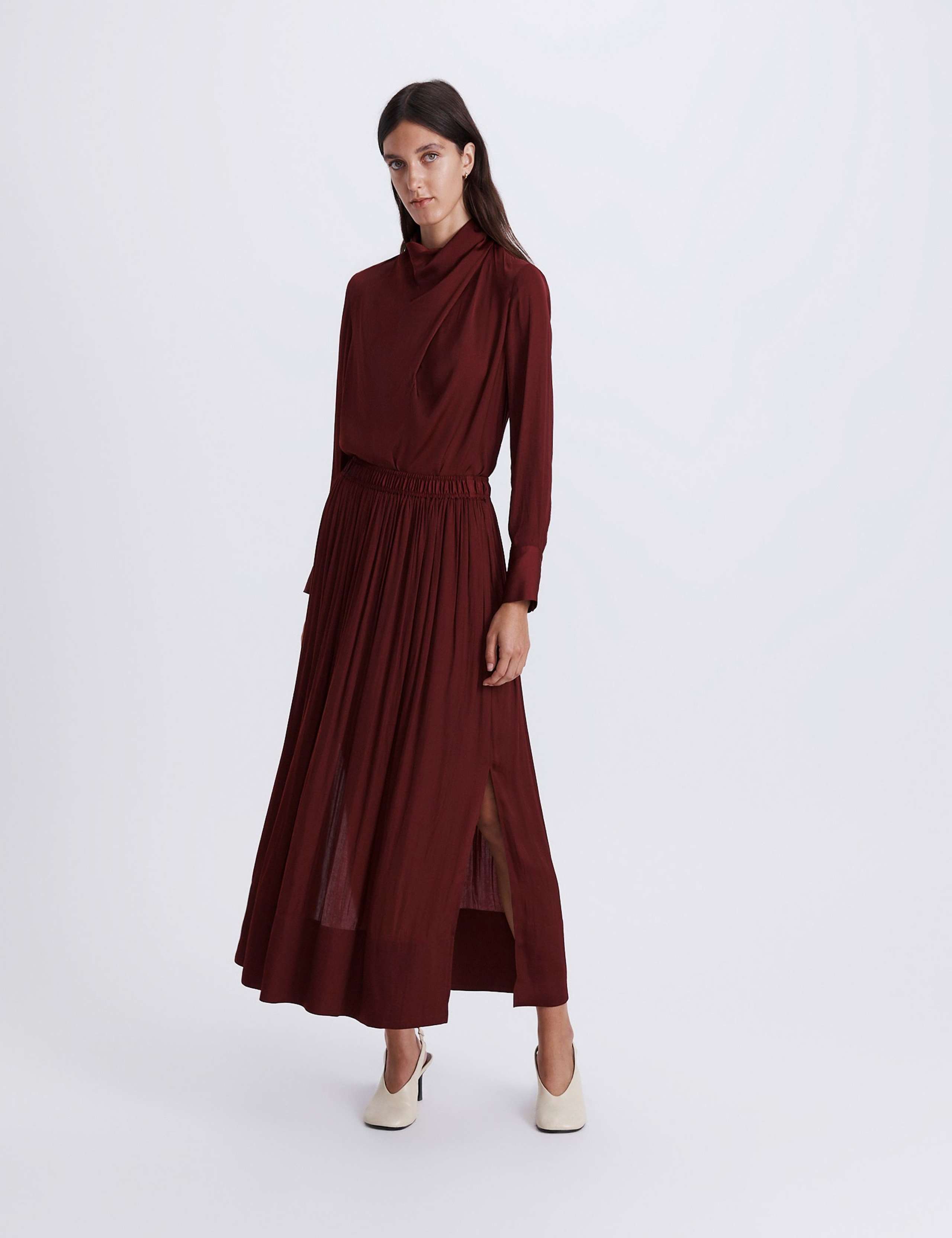 Side Split Midaxi A-Line Skirt 2 of 5