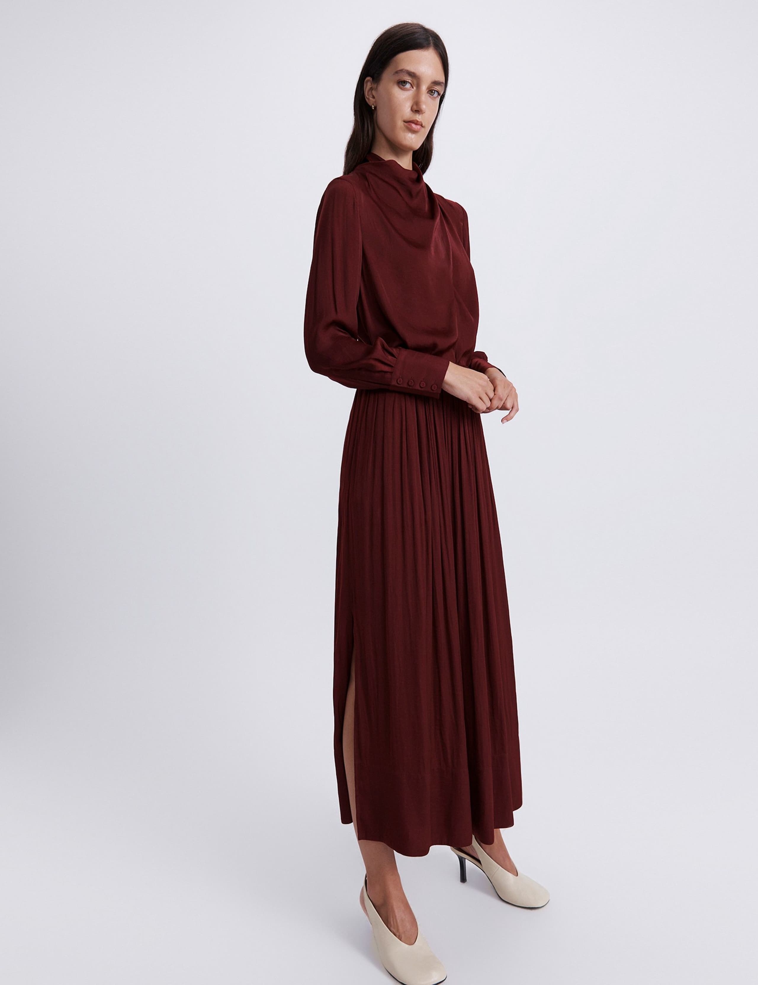 Side Split Midaxi A-Line Skirt 4 of 5