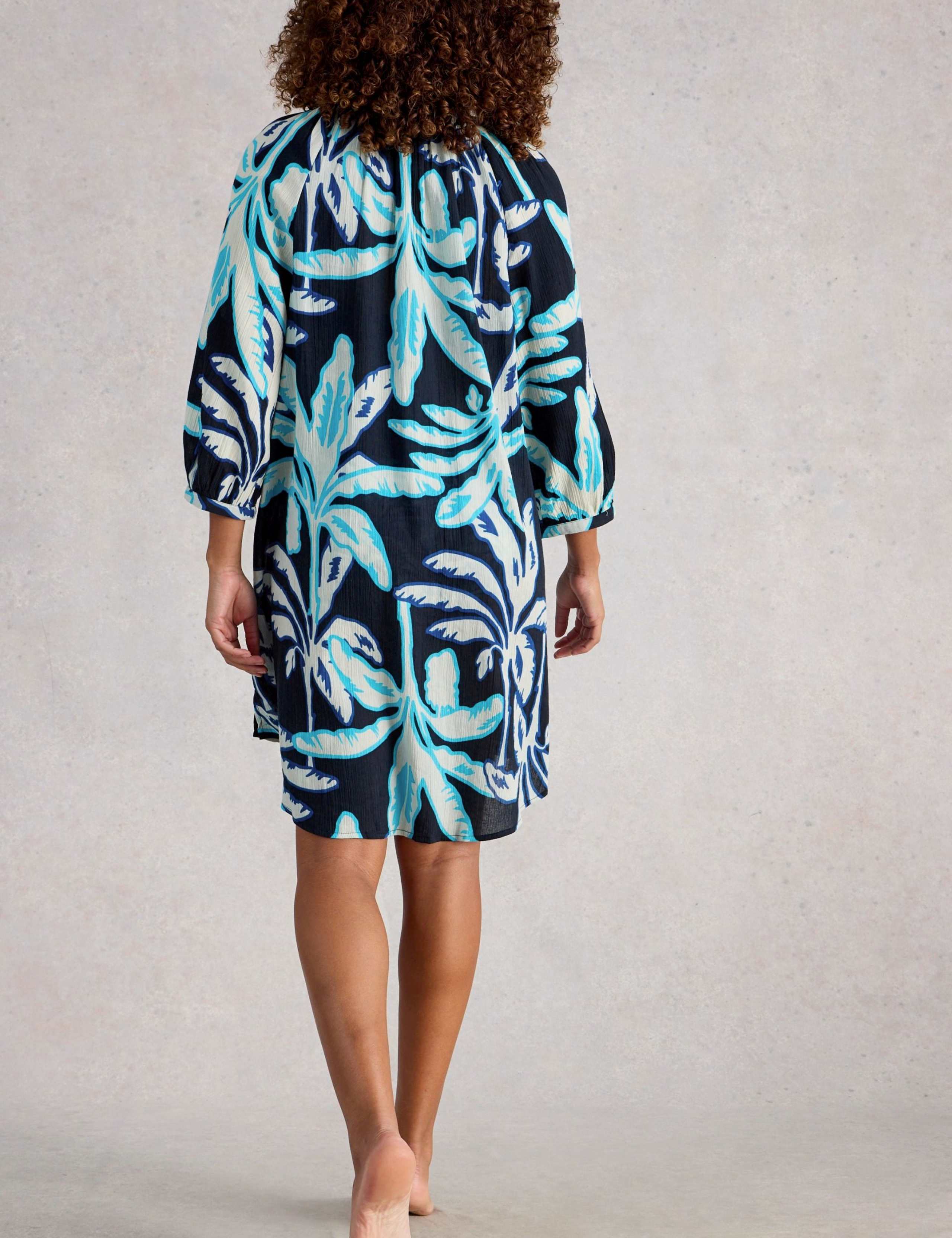 Pure Cotton Floral V-Neck Beach Cover Up 3 of 6