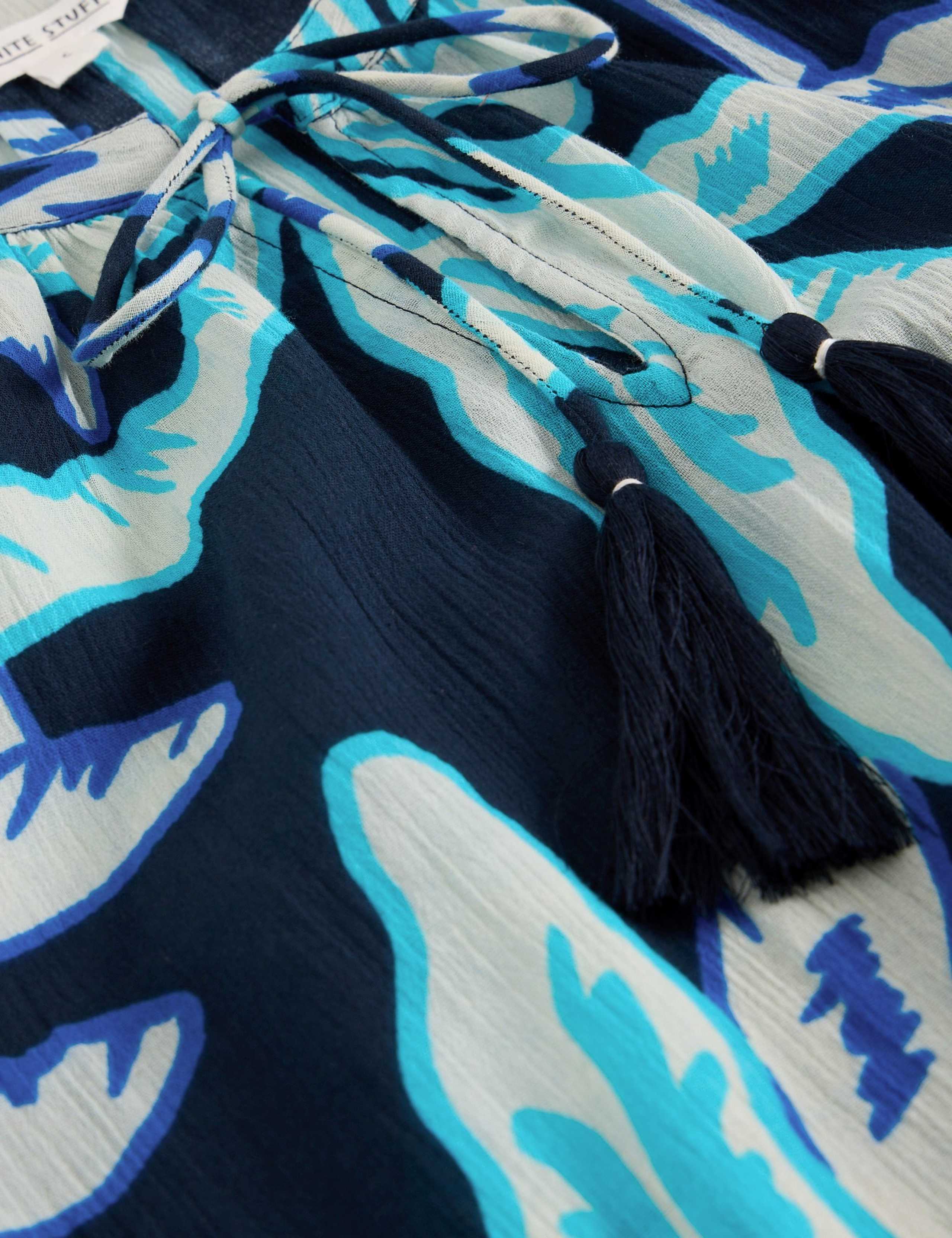 Pure Cotton Floral V-Neck Beach Cover Up 6 of 6